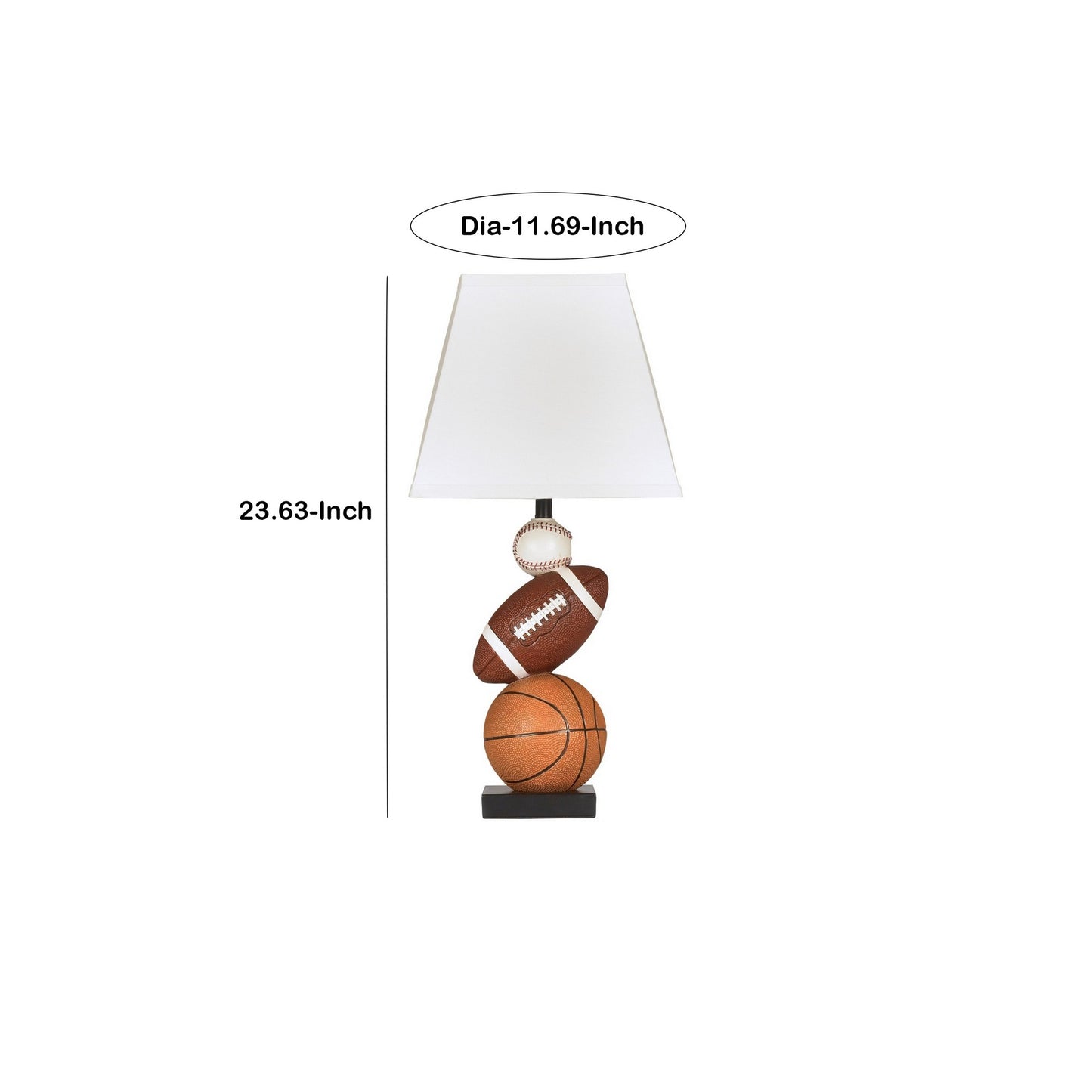 Sports Themed Polyresin Frame Table Lamp Multicolor