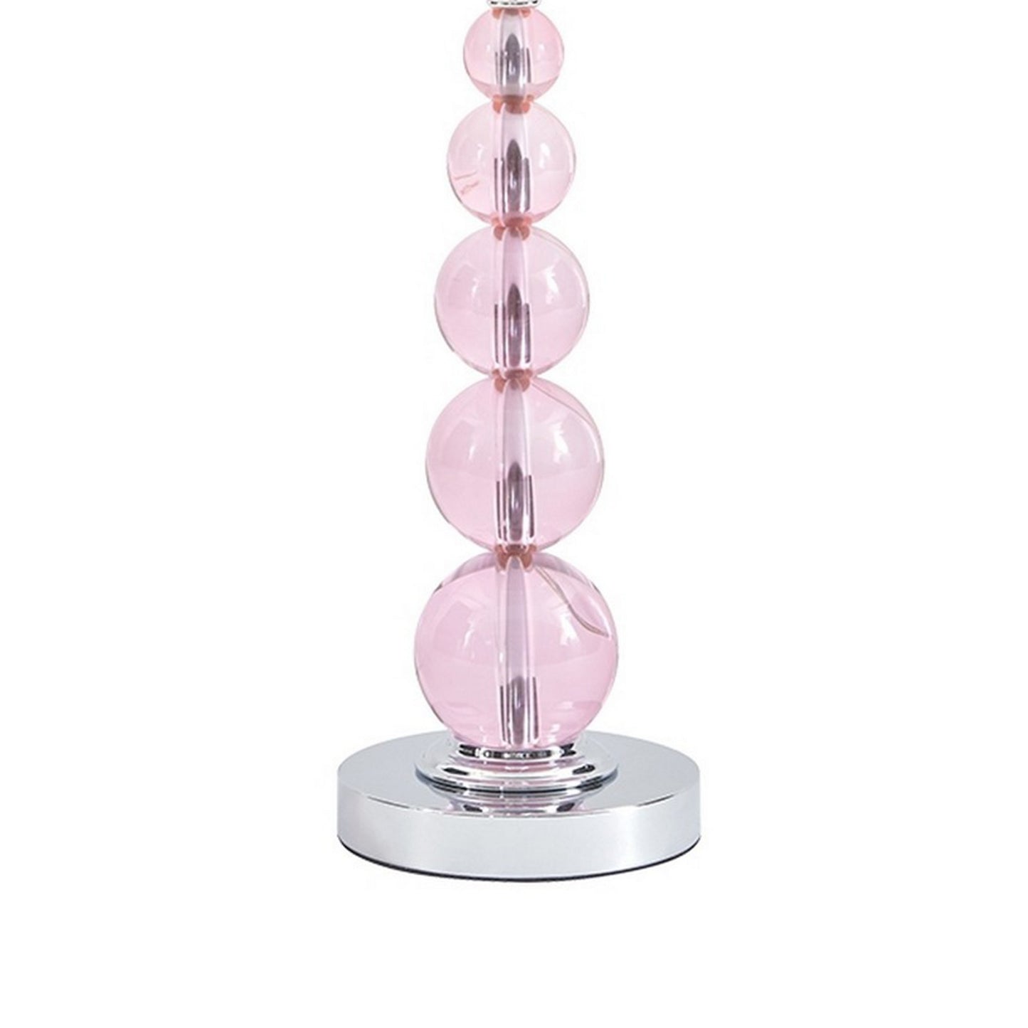 Hardback Shade Table Lamp with Crystal Accents Pink