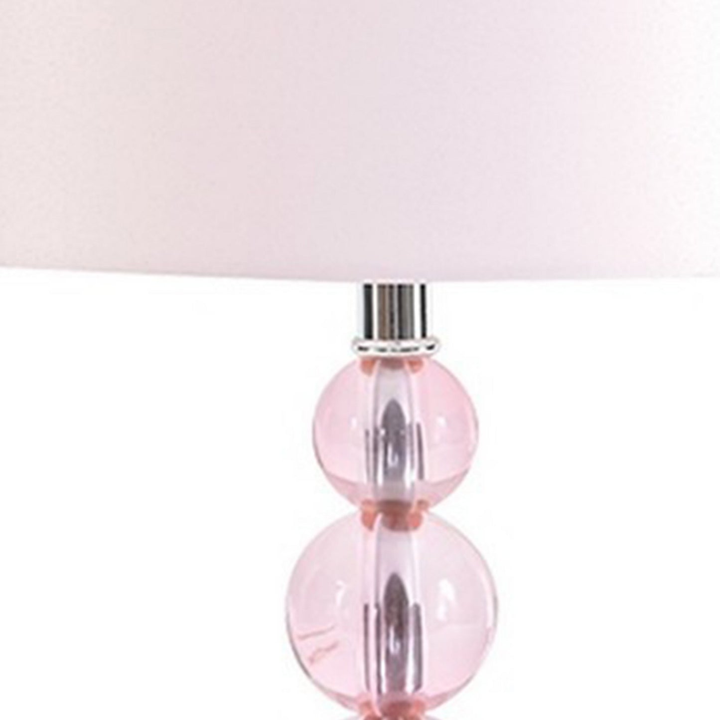 Hardback Shade Table Lamp with Crystal Accents Pink