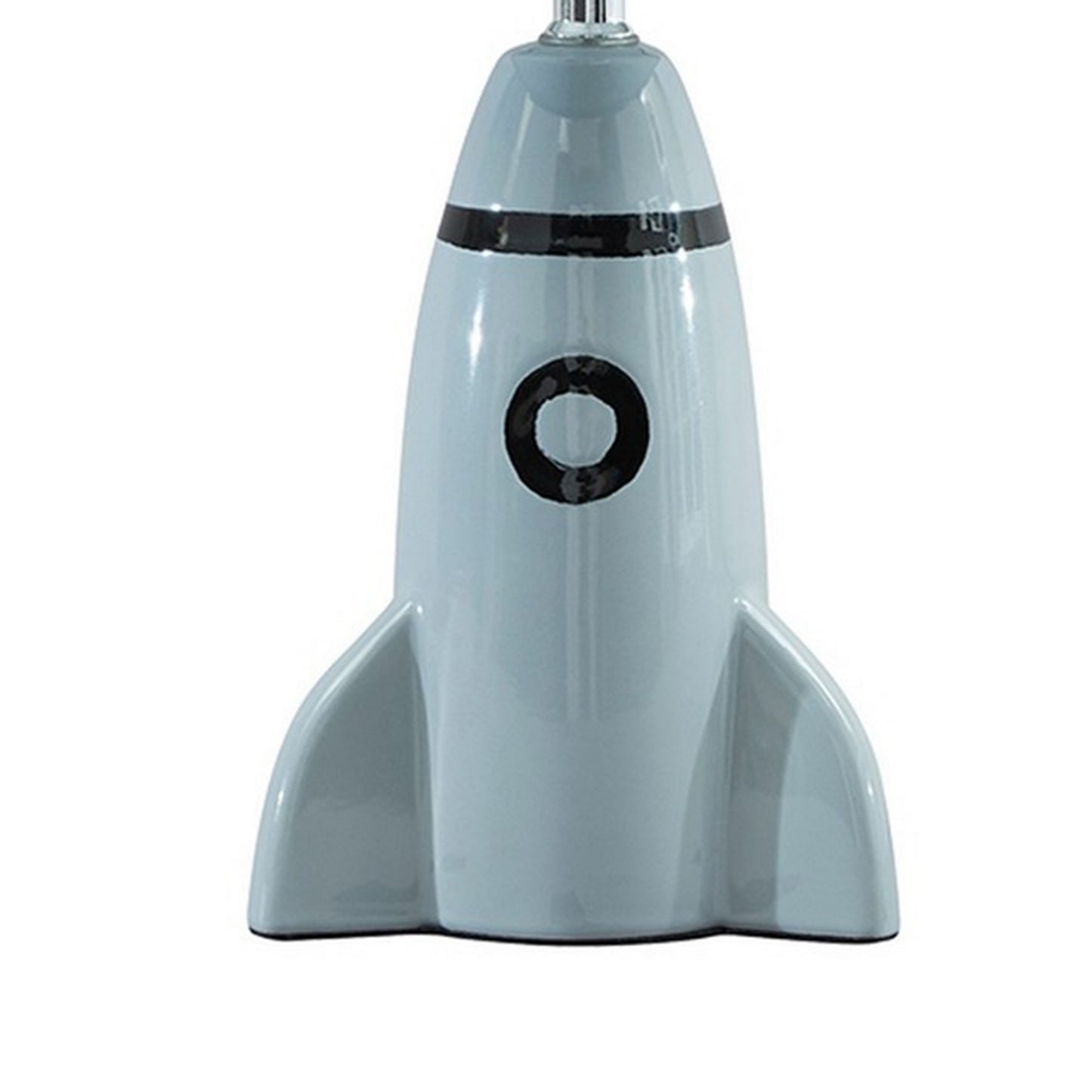 Rocket Ceramic Base Table Lamp with fabric Shade Black and Gray