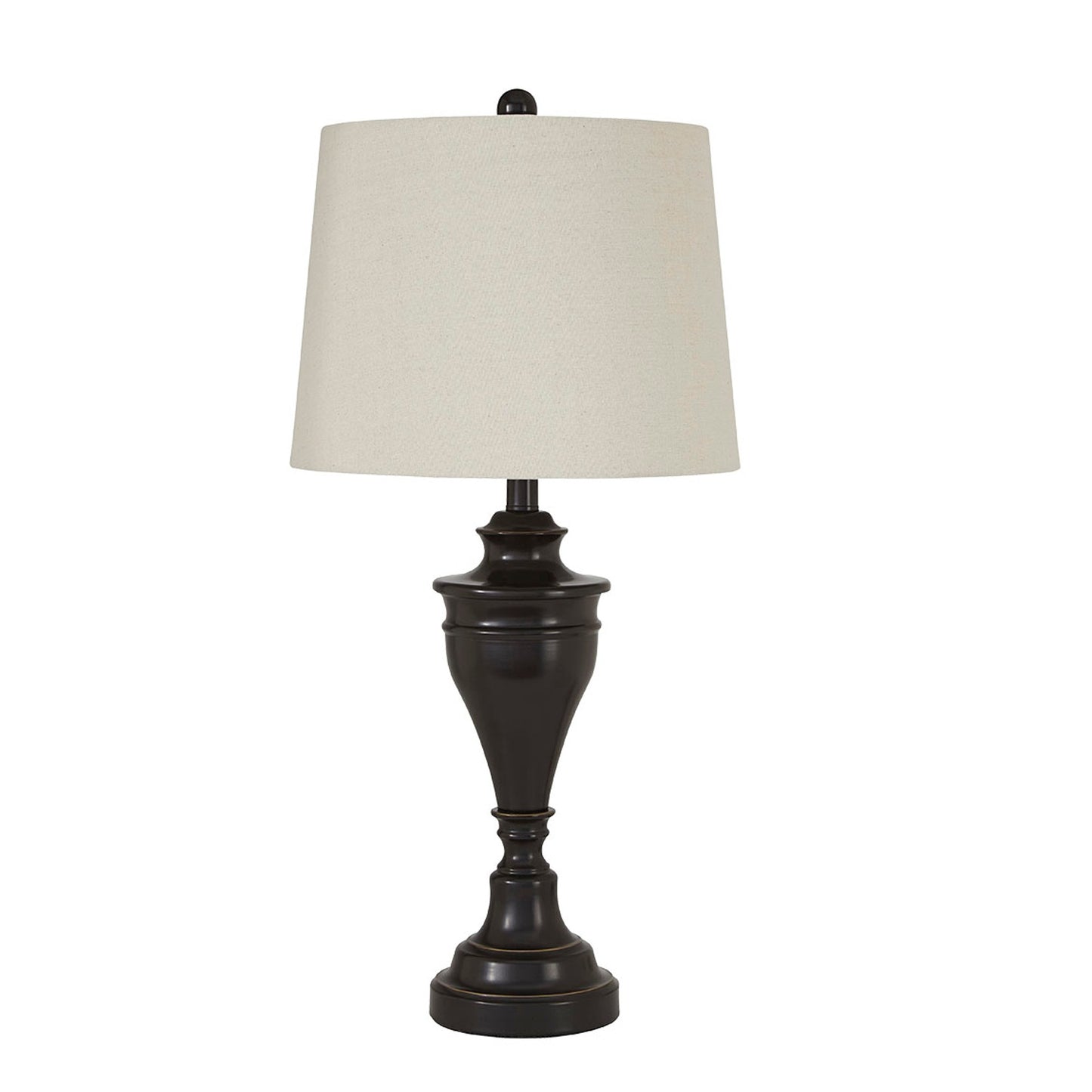 Metal Table Lamp with Turned Pedestal Base Set of 2 Bronze