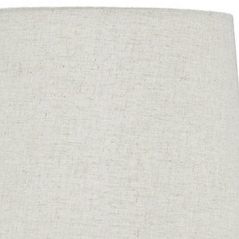 Fabric Shade Table Lamp with Textured Base Set of 2 White and Black