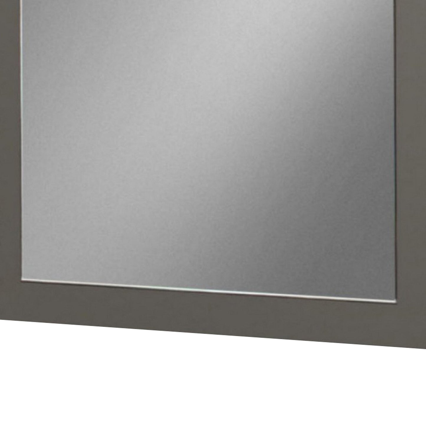 Rectangular Wall Mirror With Wooden Frame Gray And Silver