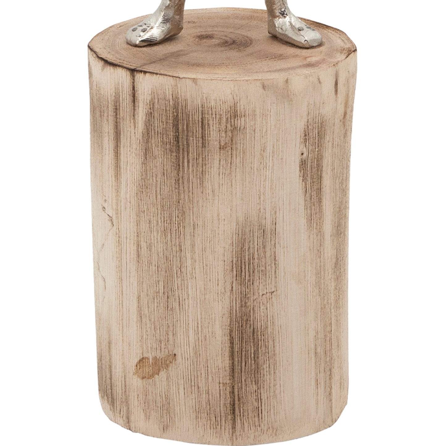 14 Inch Wooden Standing Man Candle Holder Brown And Silver