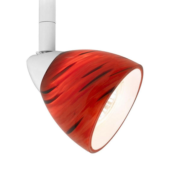 50 Watt Glass Ceiling Track Light with Swirl Design Red