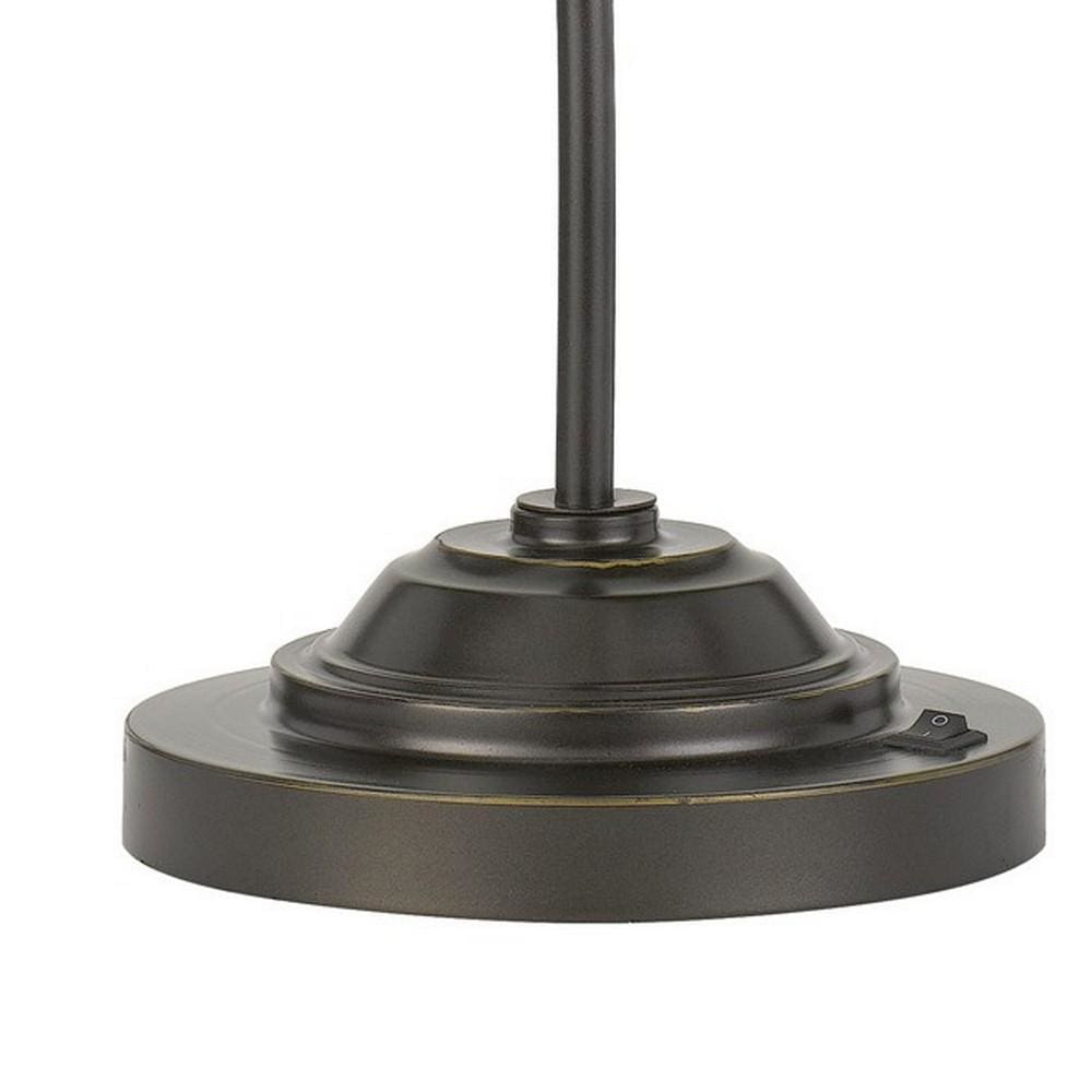 Metal Downbridge Design Table Lamp with Cage Shade Dark Bronze