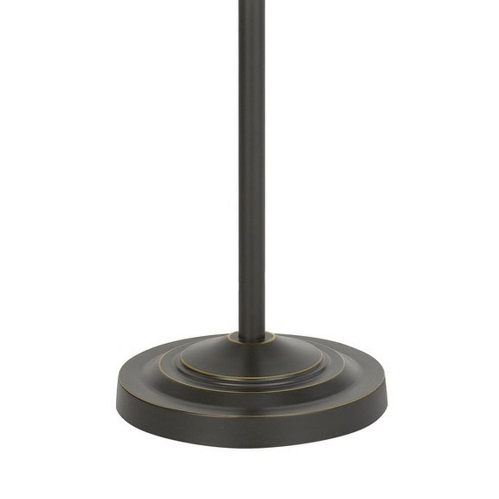 Metal Downbridge Design Floor Lamp With Cage Shade Dark Bronze