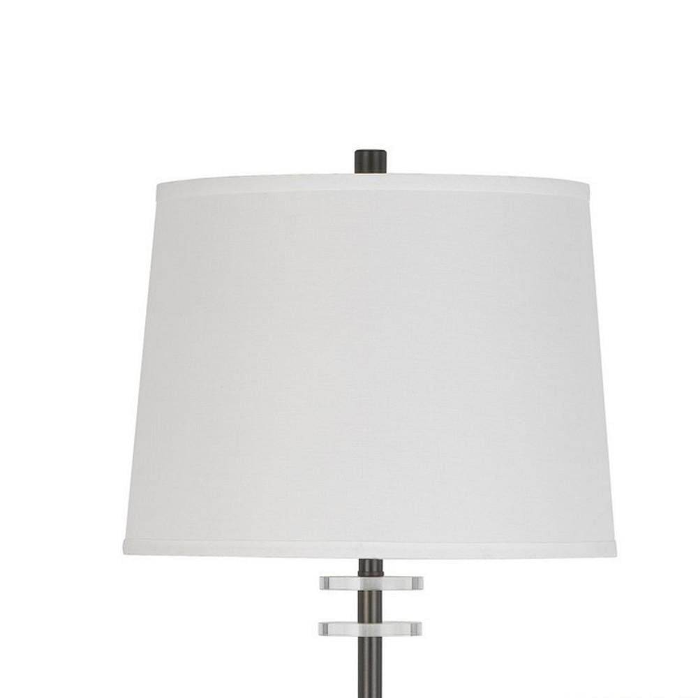 Metal 3 Piece Table Lamp Set with Tapered Drum Shade Dark Bronze