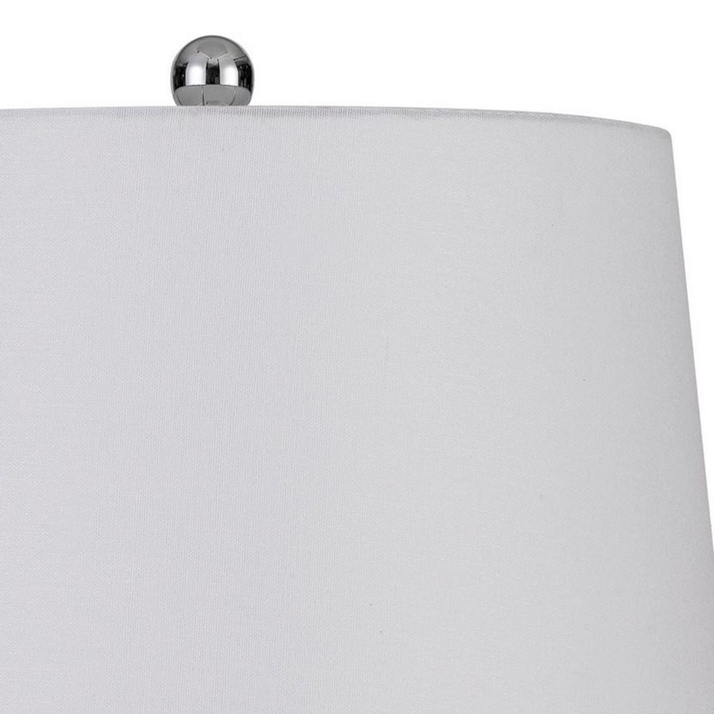150 Watt Textured Glass Base Table Lamp White and Clear