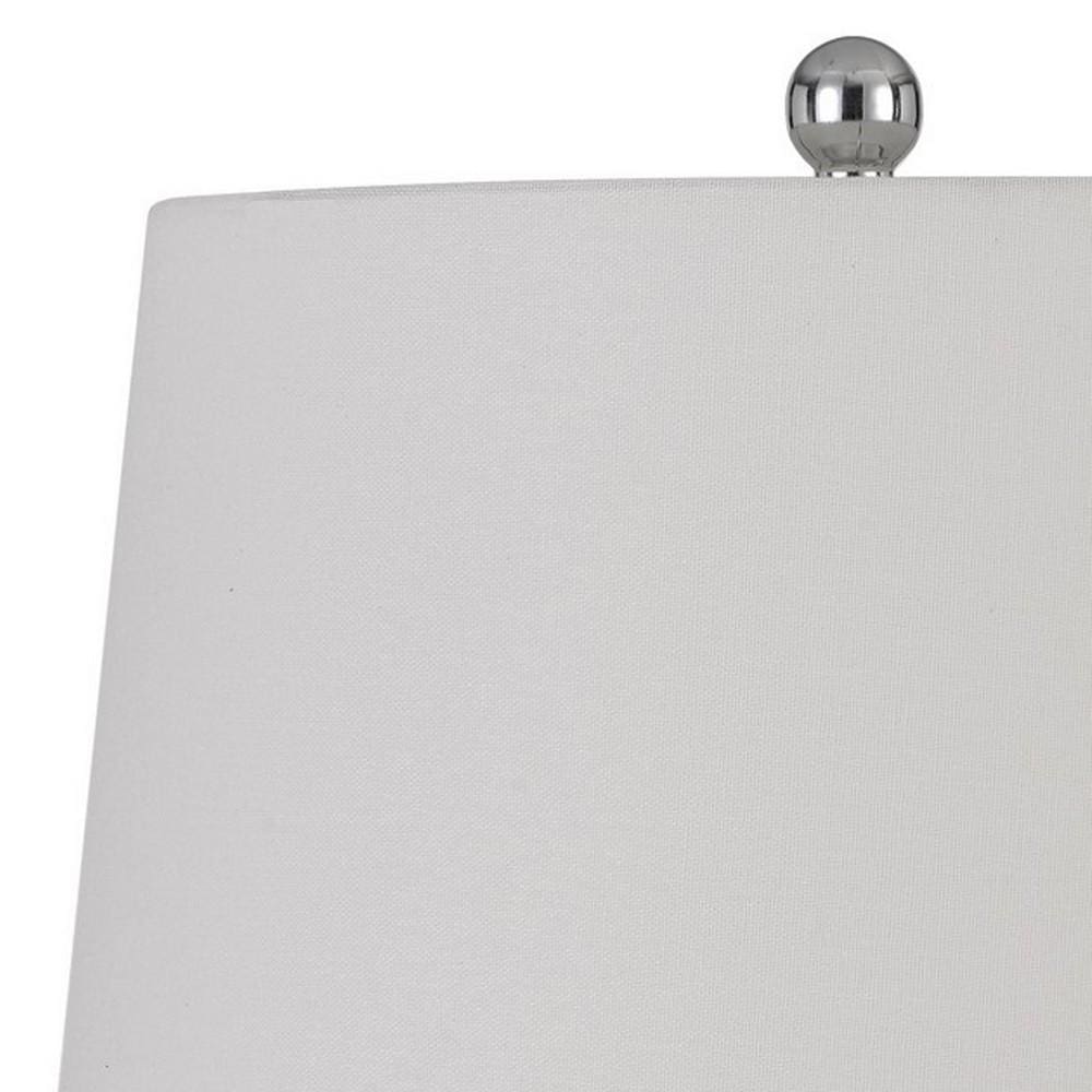 150 Watt Leaf Engraved Ceramic Base Table Lamp Silver and Black