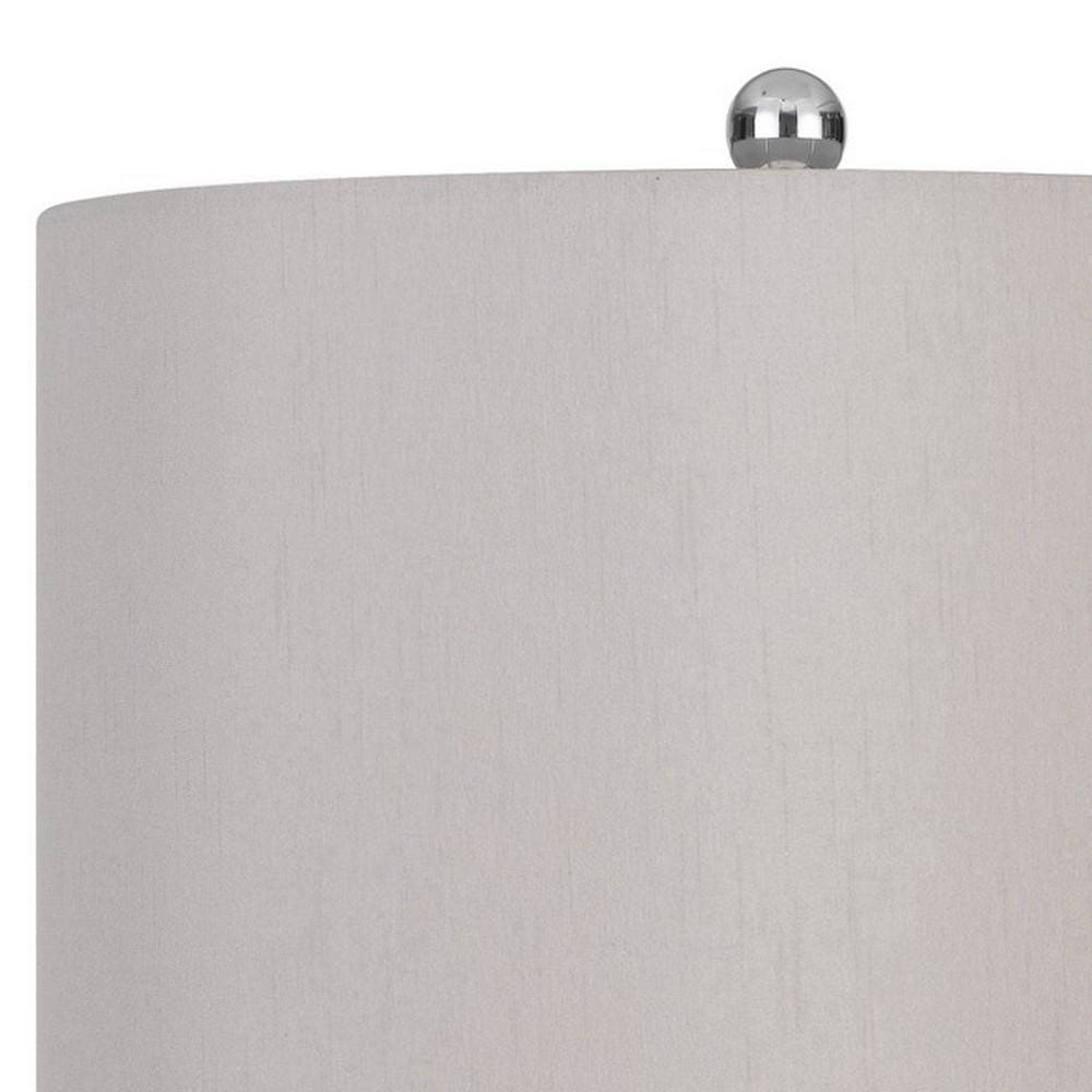 150 Watt Leaf Engraved Ceramic Base Table Lamp Gray and Black