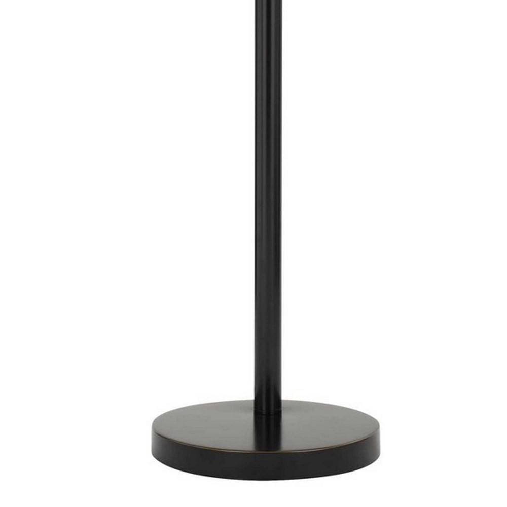 Metal Arc Floor Lamp With Integrated Led Light Brown