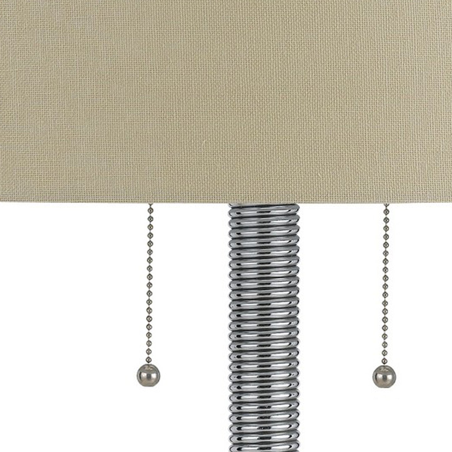 Metal Corkscrew Design Table Lamp with Pull Chain Switch Silver