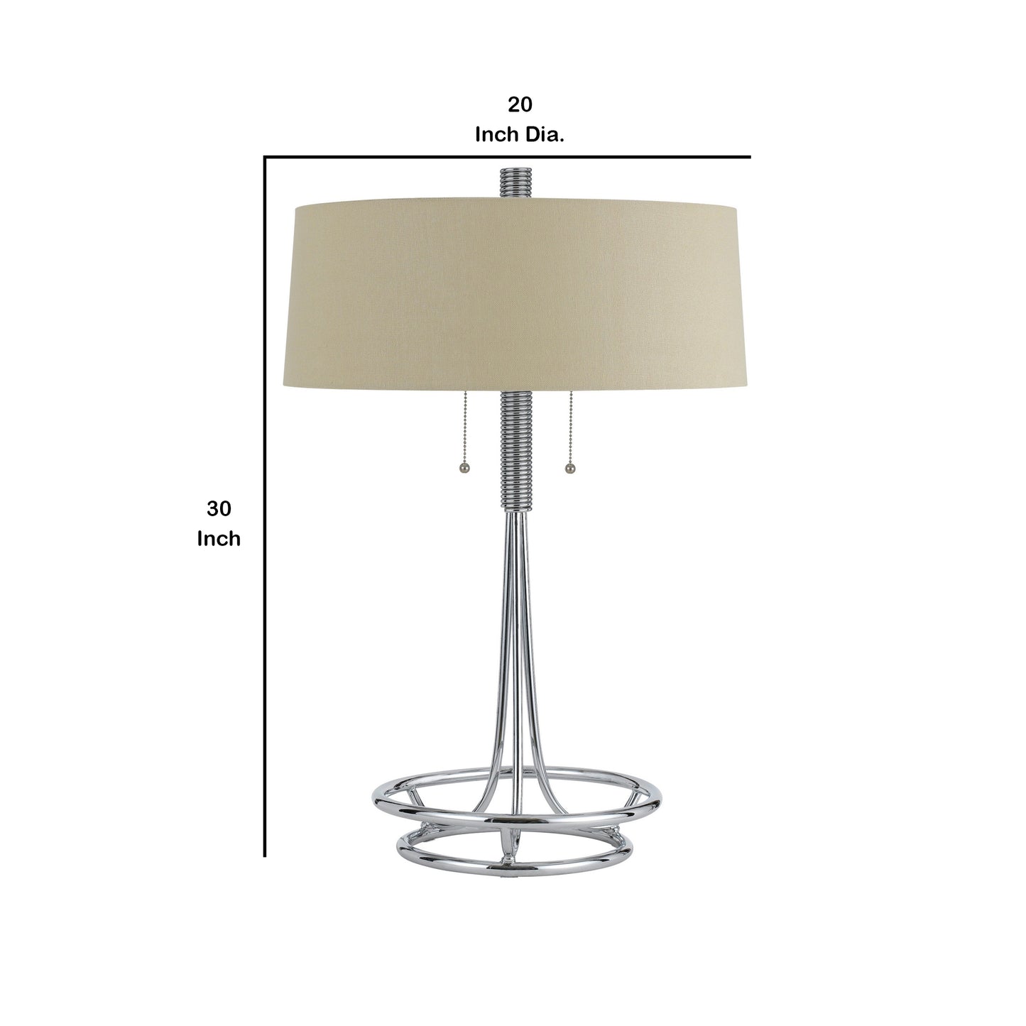 Metal Corkscrew Design Table Lamp with Pull Chain Switch Silver