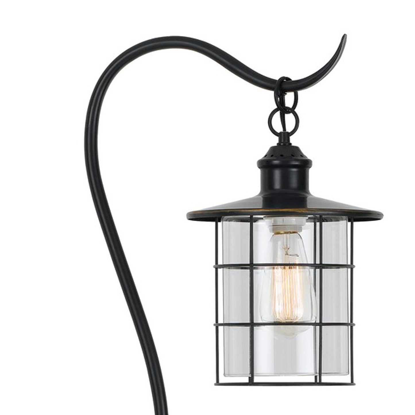 60 Inch Metal Downbridge Design Floor Lamp With Caged Shade Dark Bronze