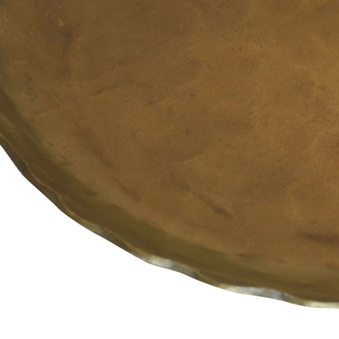 8 Inches Metal Decorative Plate With Deckled Edges Brass