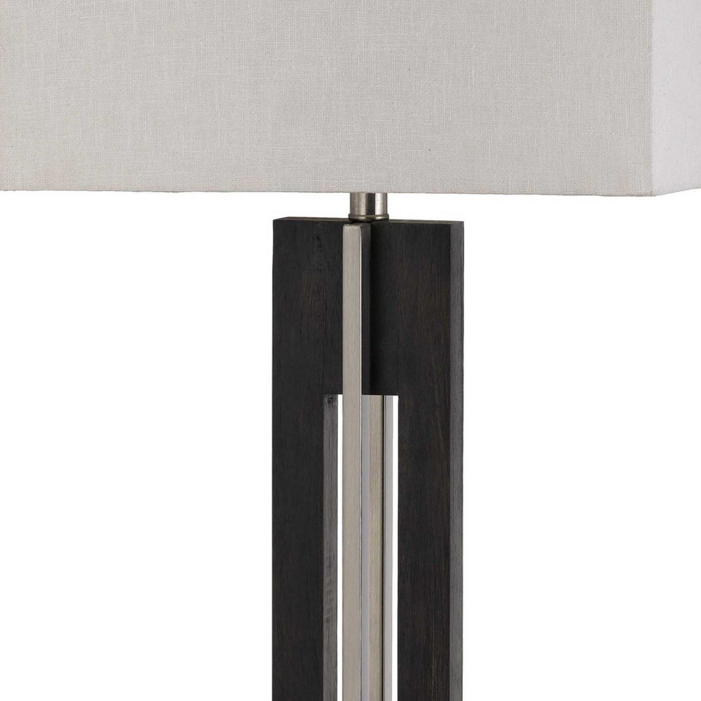 33" Metal Table Lamp with Sturdy Base Black and White