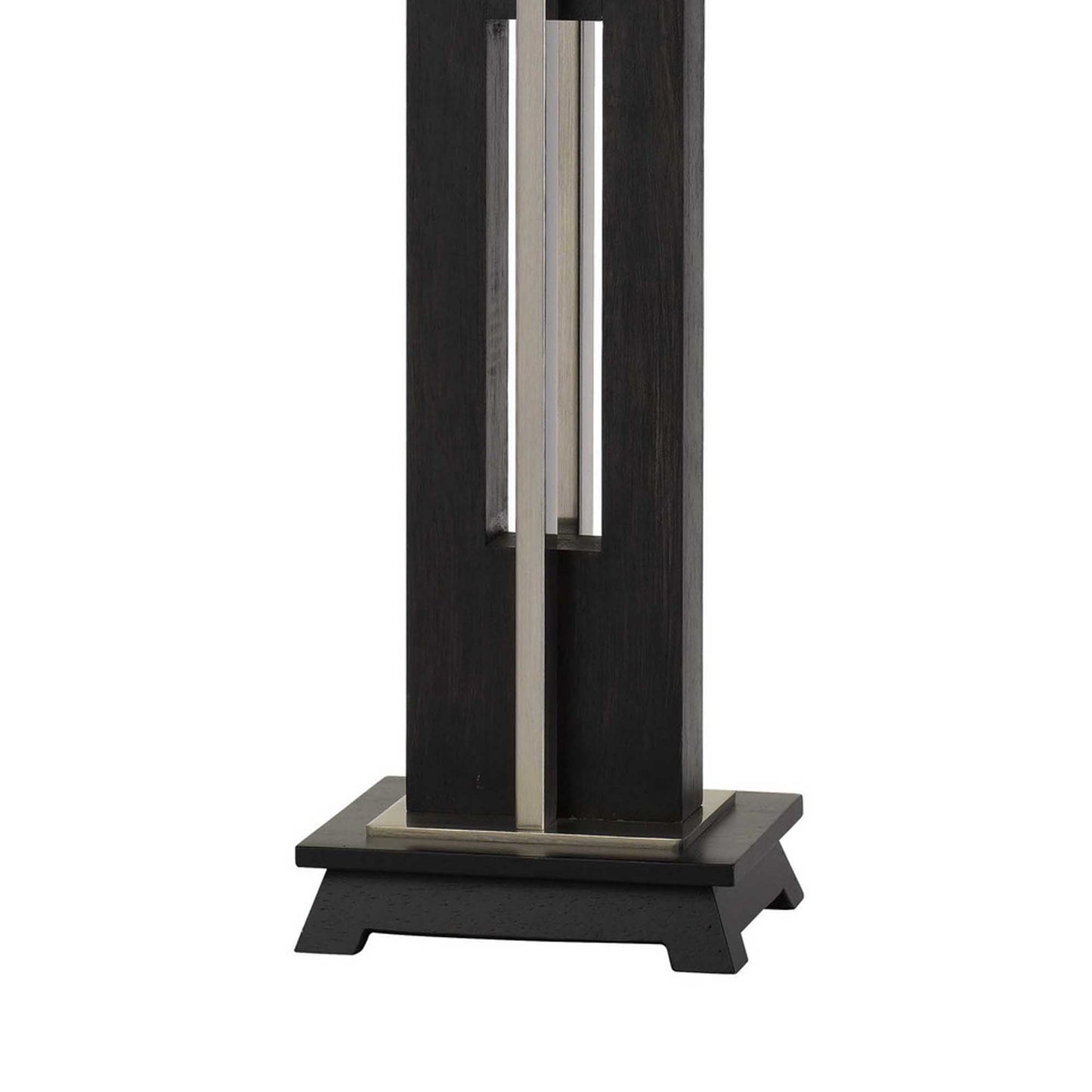 33" Metal Table Lamp with Sturdy Base Black and White