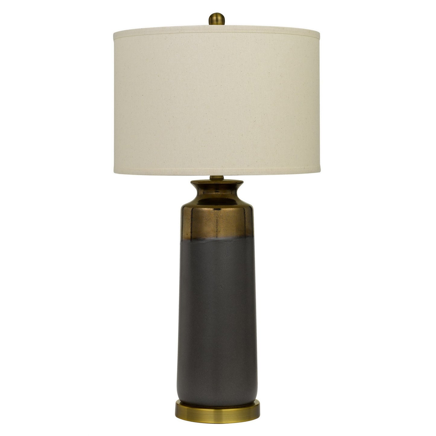 29.5" Ceramic Table Lamp with 3 Way Rotary Gray and Gold