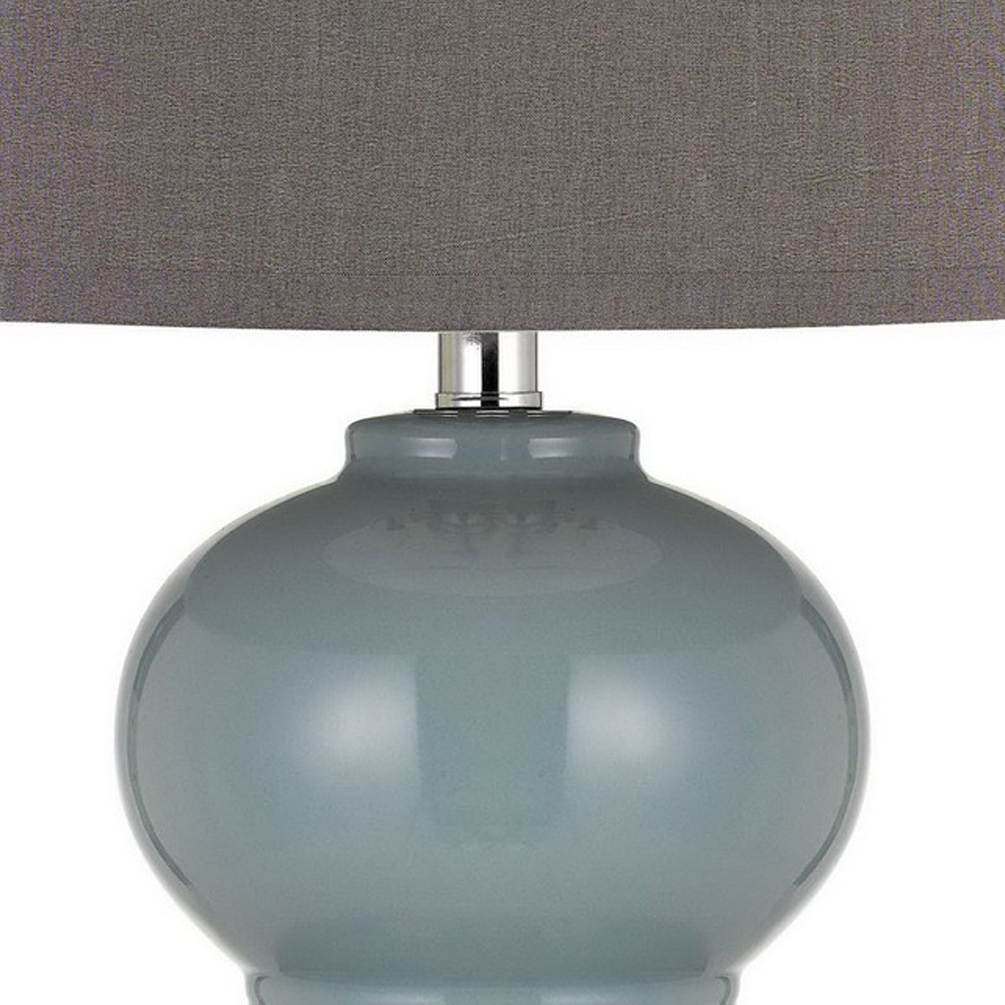 27" Ceramic Table Lamp with Hardback Style Shade Gray and Blue