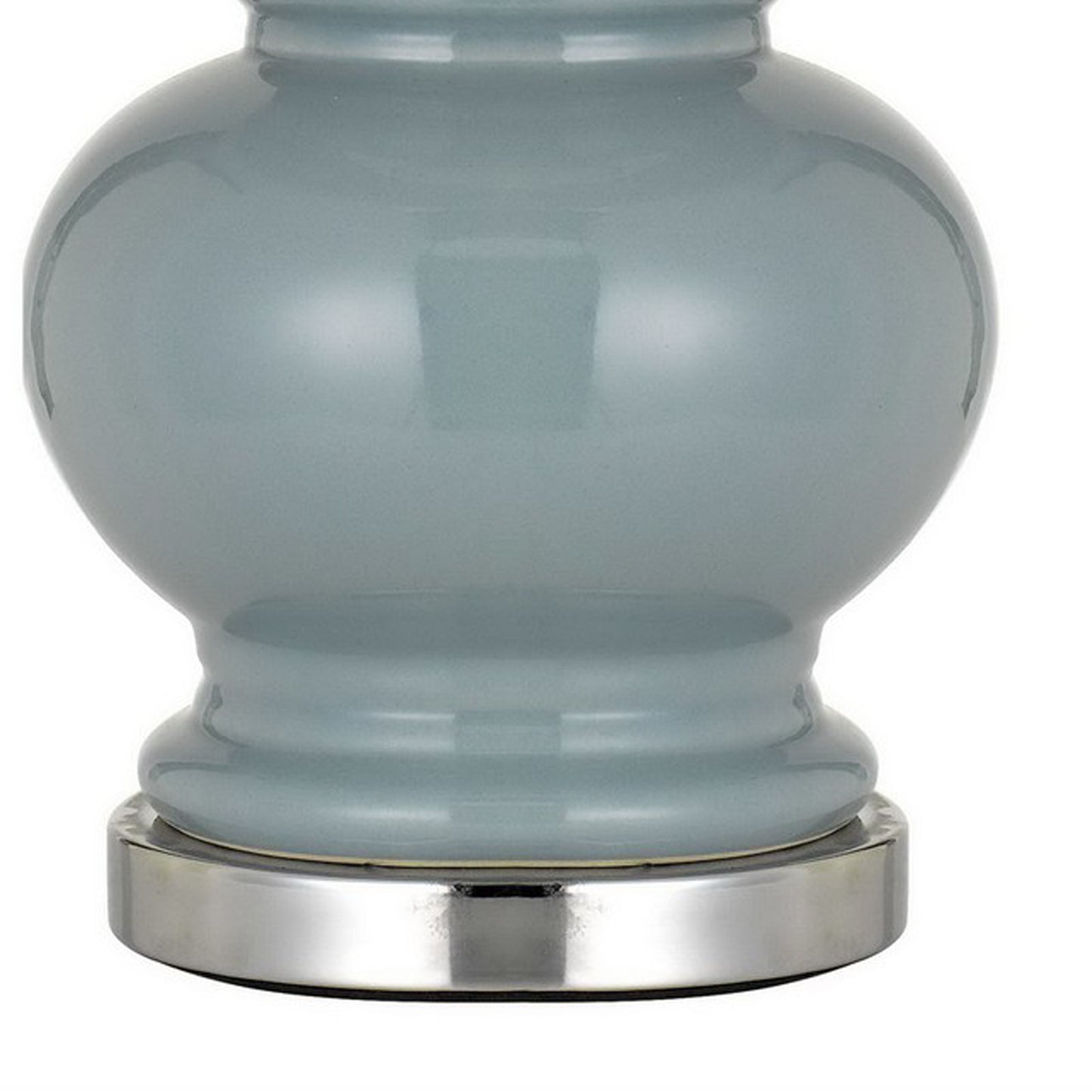 27" Ceramic Table Lamp with Hardback Style Shade Gray and Blue
