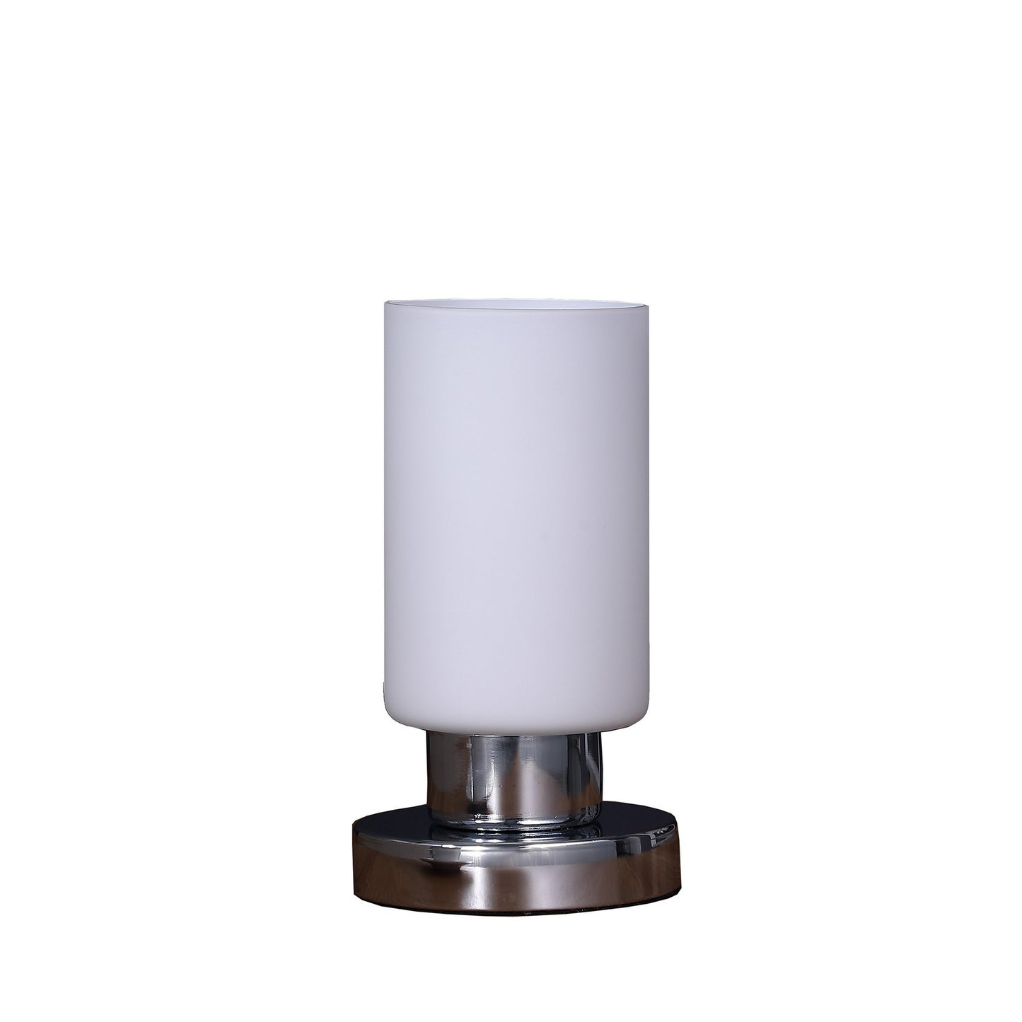 Cylindrical Glass Shade Table Lamp with Touch Switch White