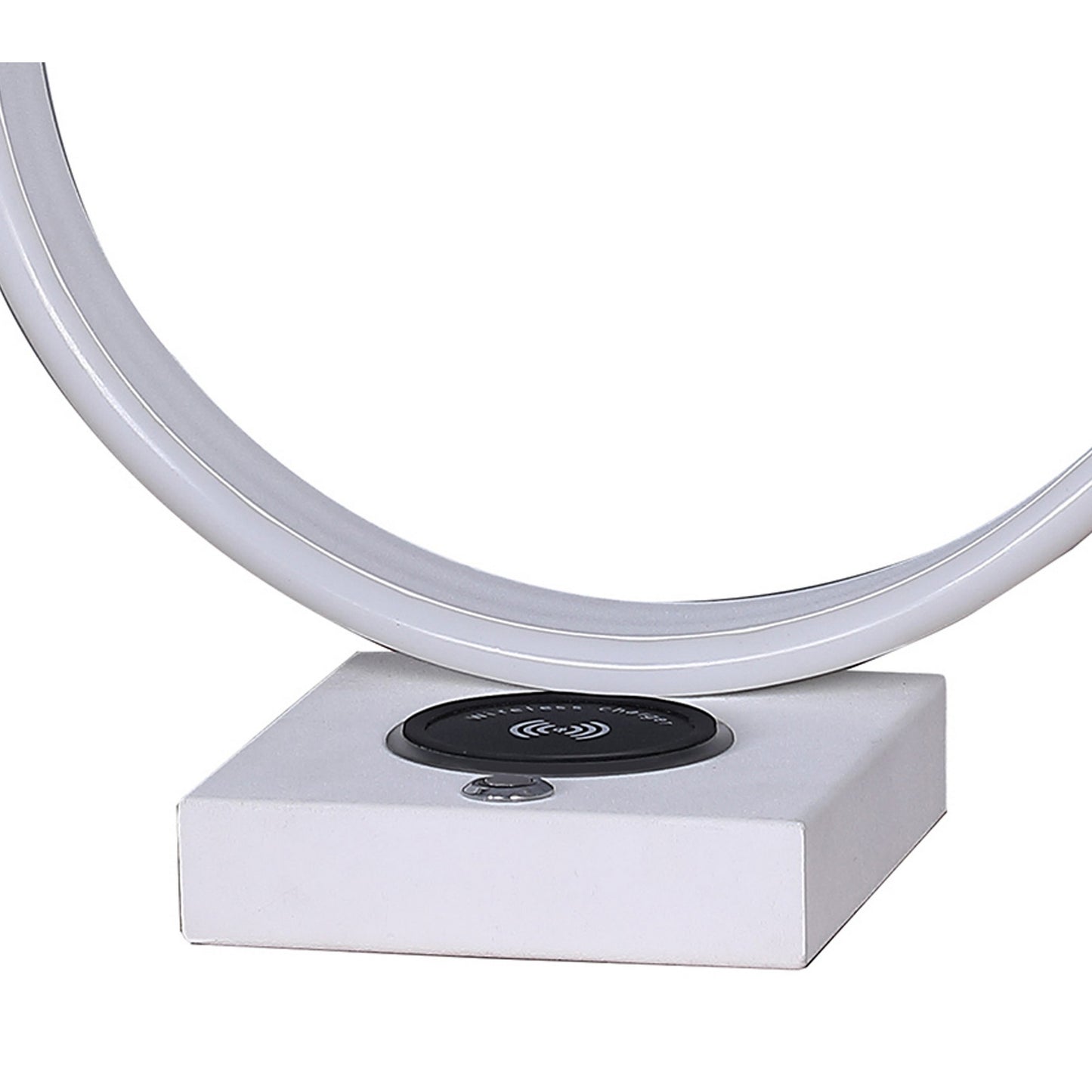 Metal C Shaped Table Lamp with USB Plugin White