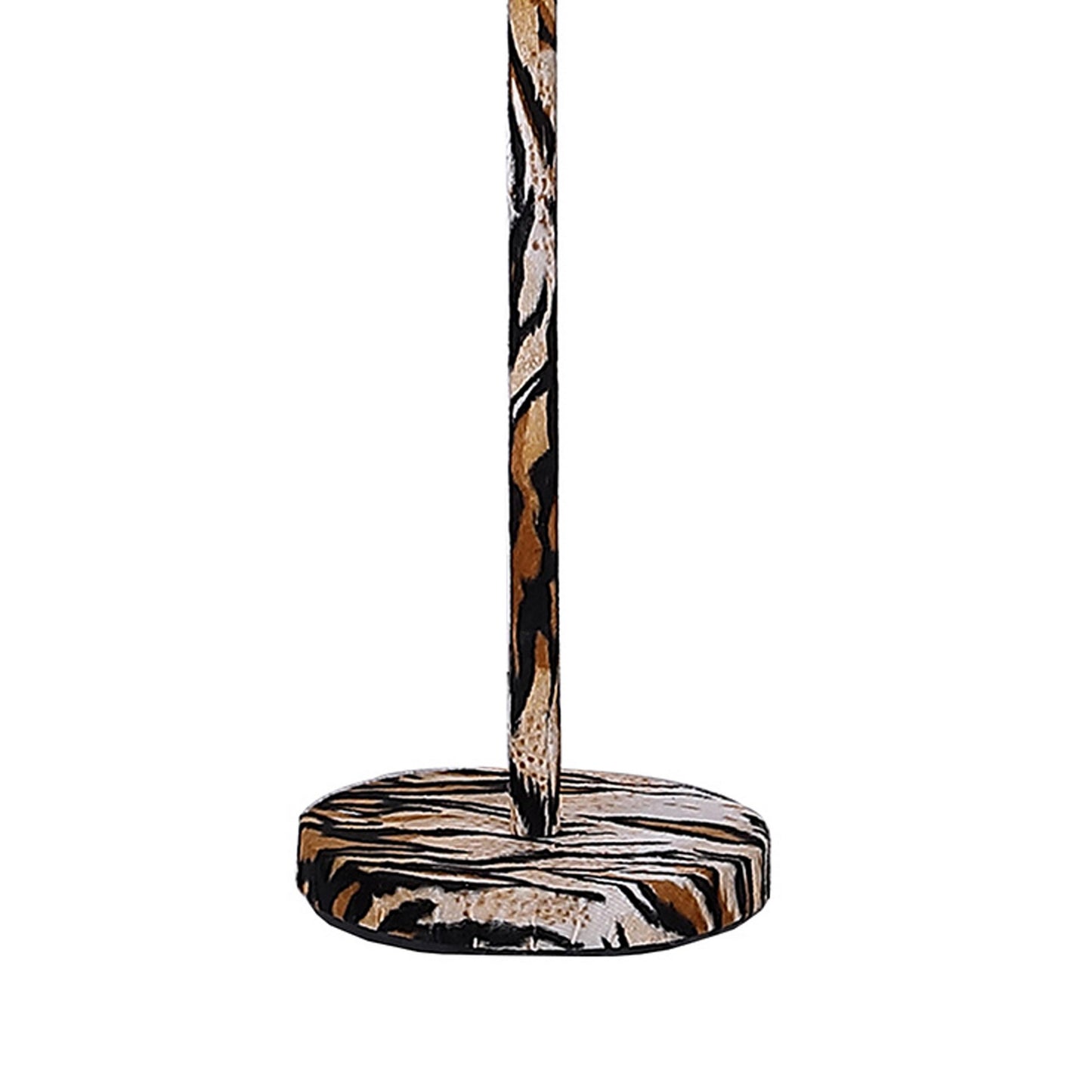 Fabric Wrapped Floor Lamp With Animal Print Yellow And Black