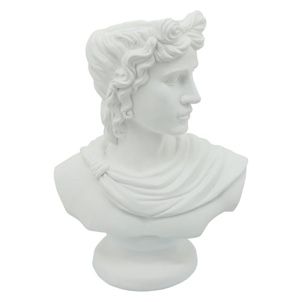 20 Inch Resin David Bust Accent Decor White
