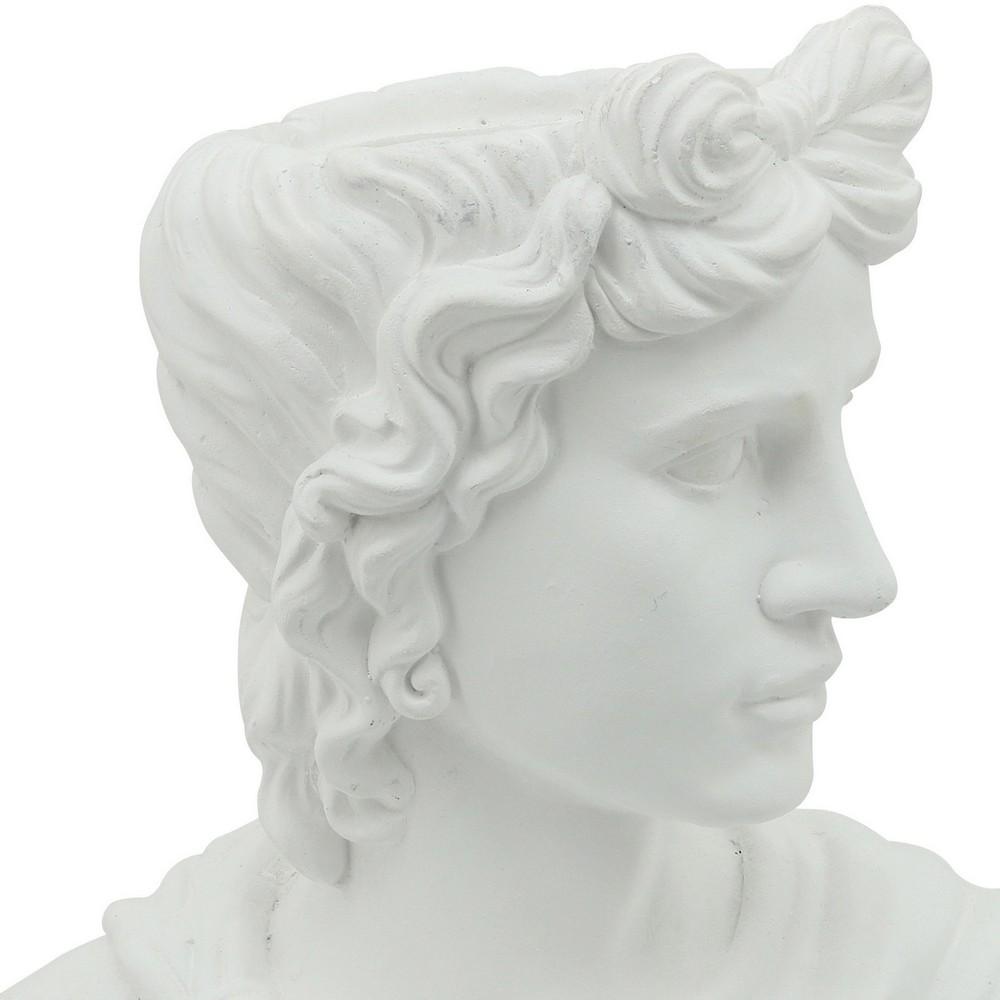 20 Inch Resin David Bust Accent Decor White