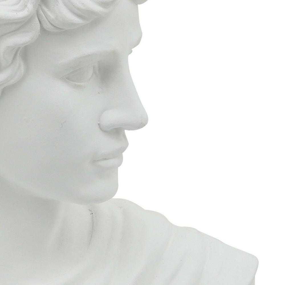 20 Inch Resin David Bust Accent Decor White