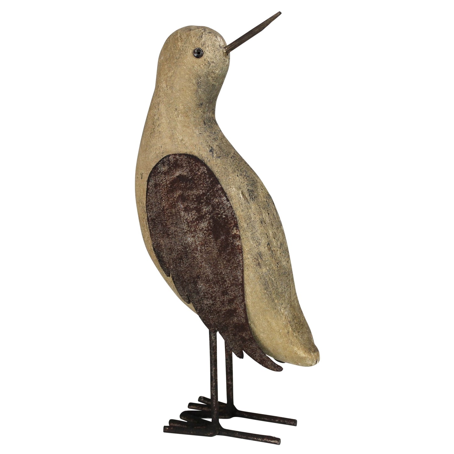 36 Inch Wooden Bird Accent Decor Black And Brown