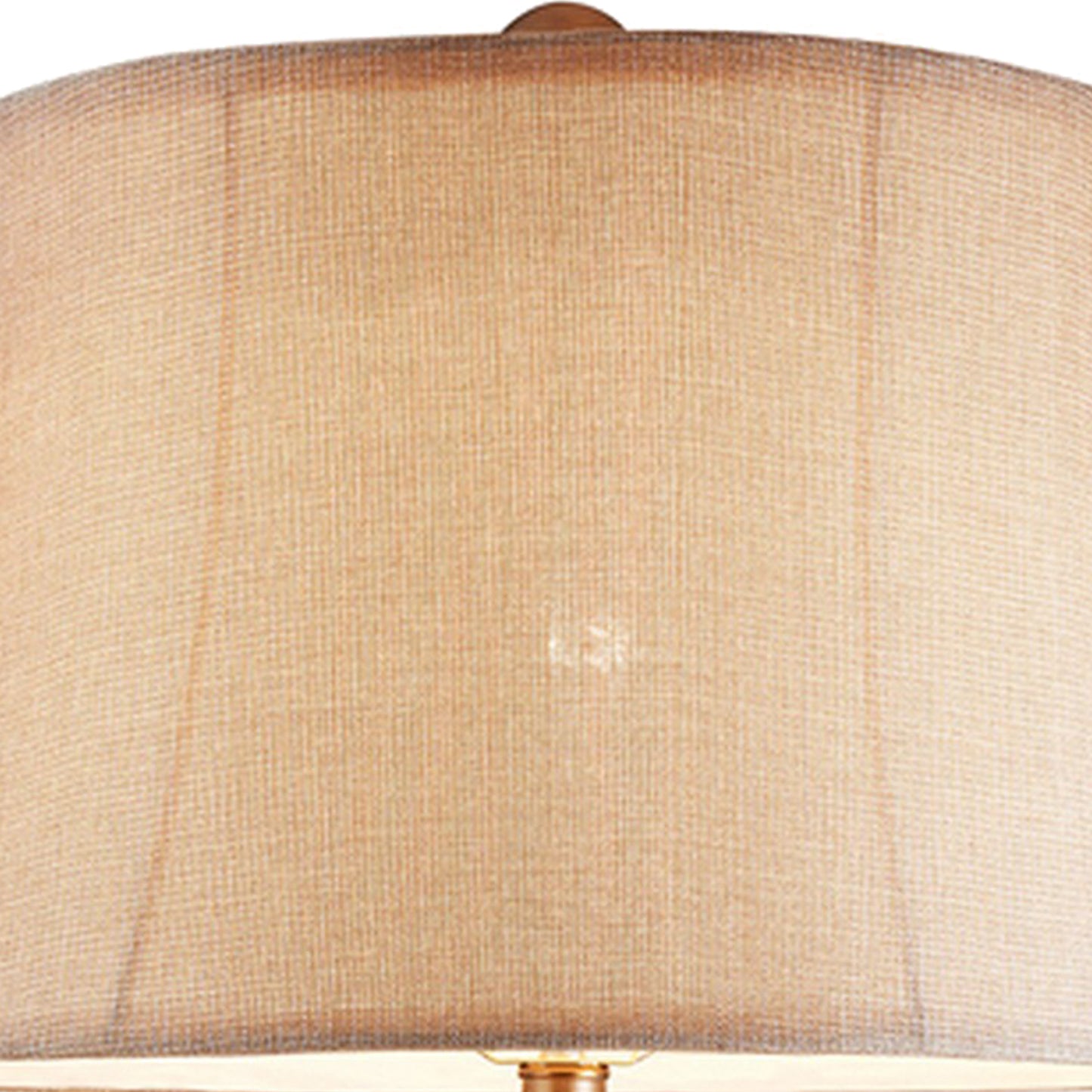 Table Lamp with Filigree Accent Base and Fabric Shade Brown