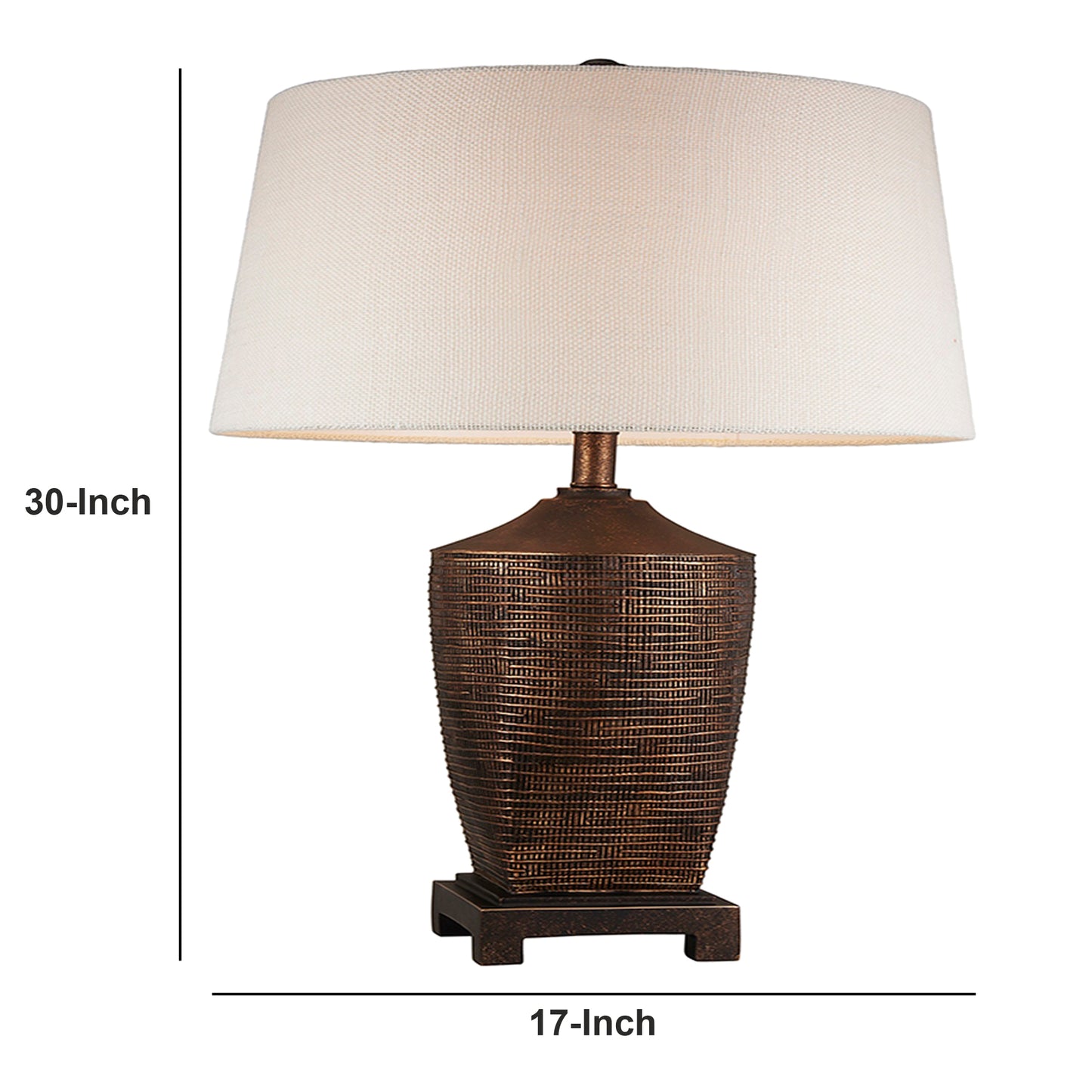 Table Lamp with Polyresin Urn Shape Base Bronze