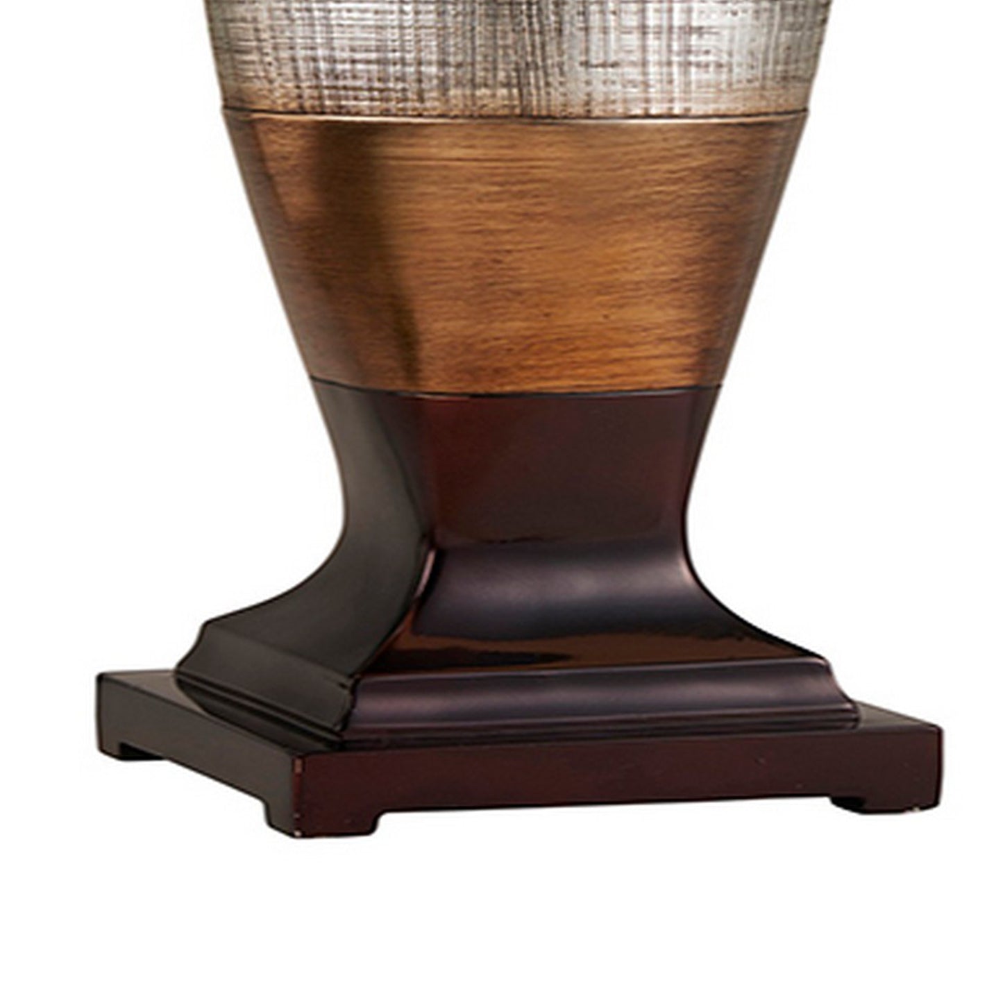 Table Lamp with Colorblock Pedestal Base Brown
