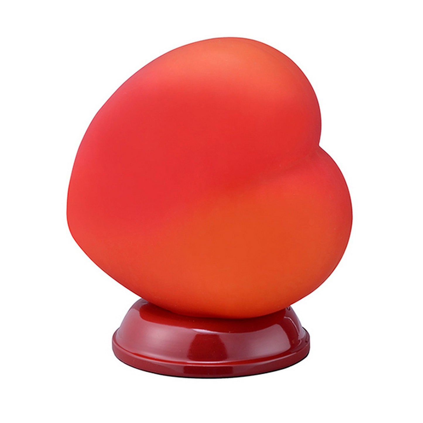 Table Lamp with Heart Shaped Glass Shade Red