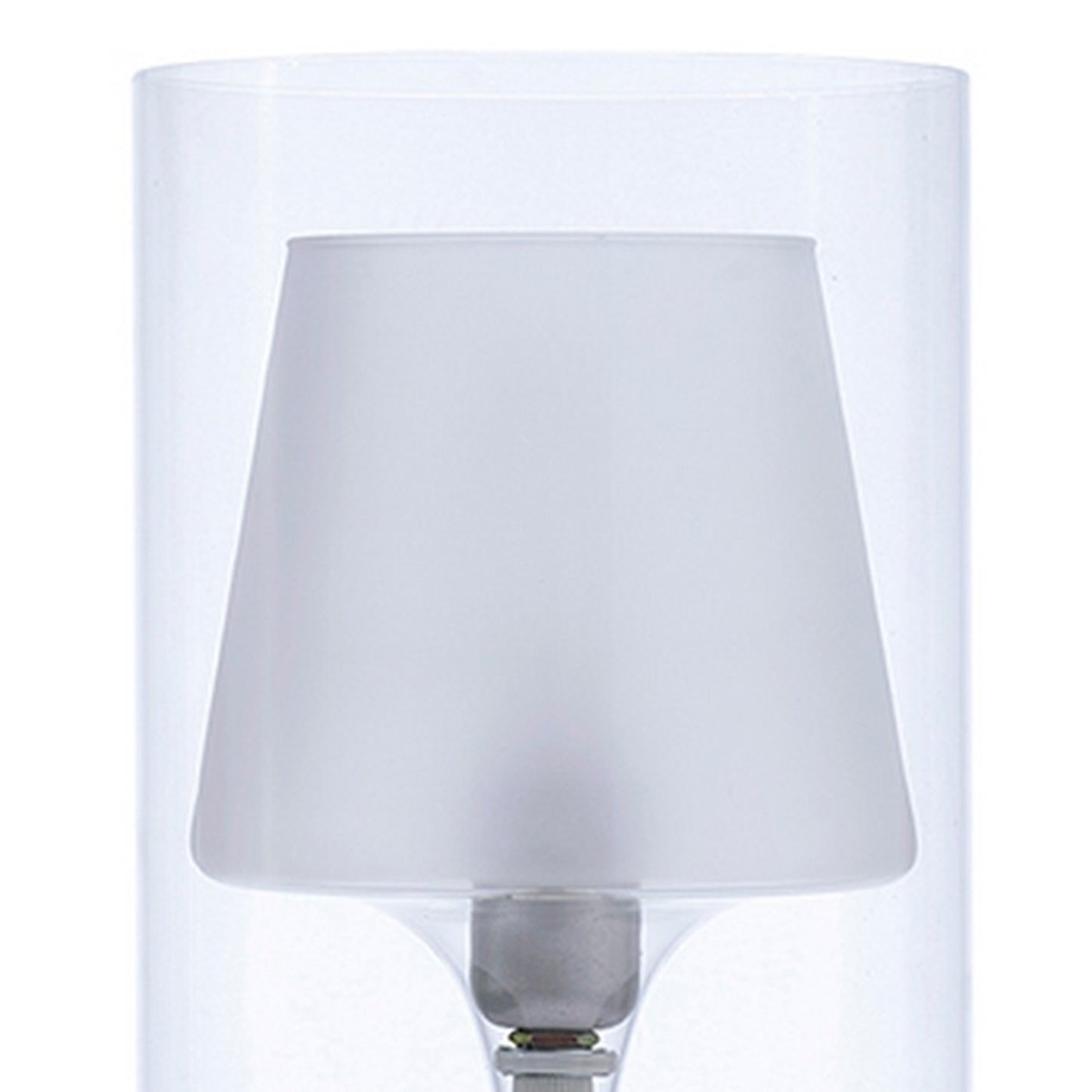 Hurricane Table Lamp with Frosted Glass Shade Clear