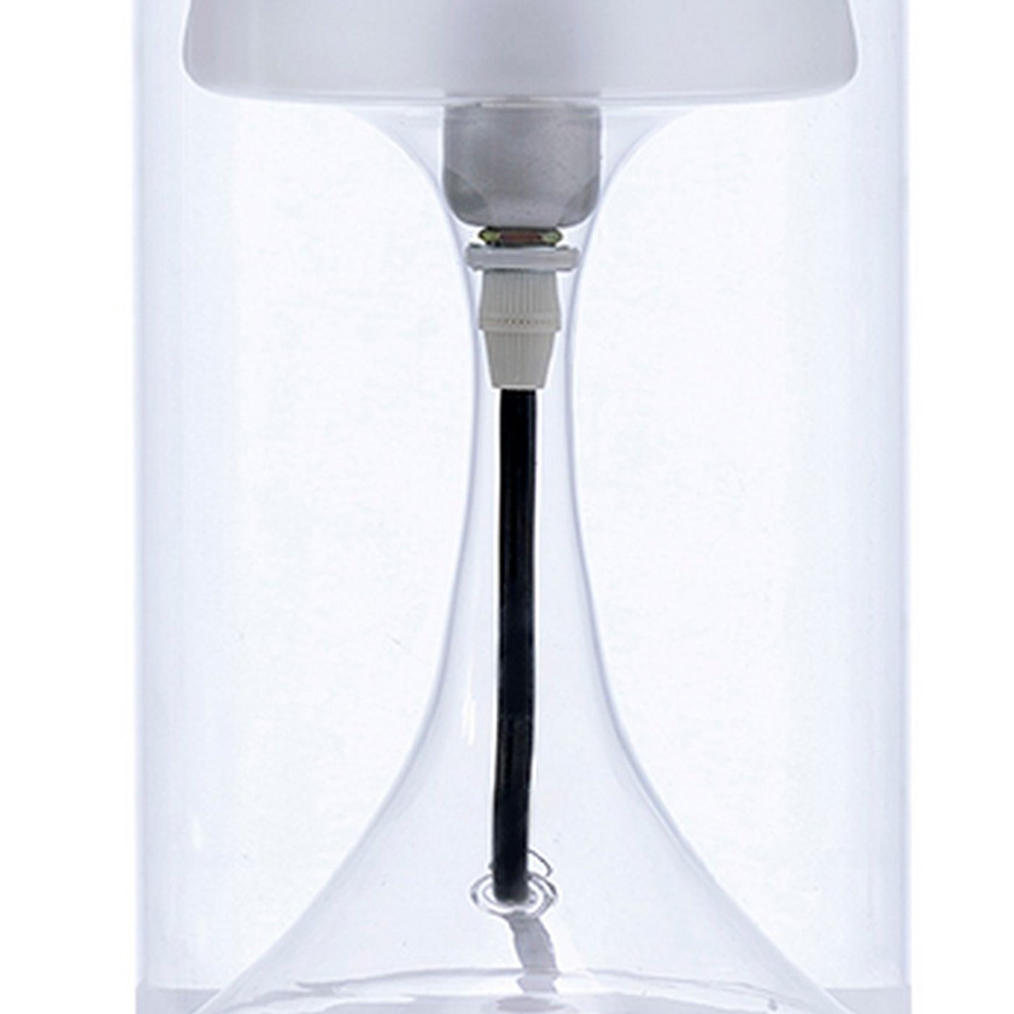 Hurricane Table Lamp with Frosted Glass Shade Clear