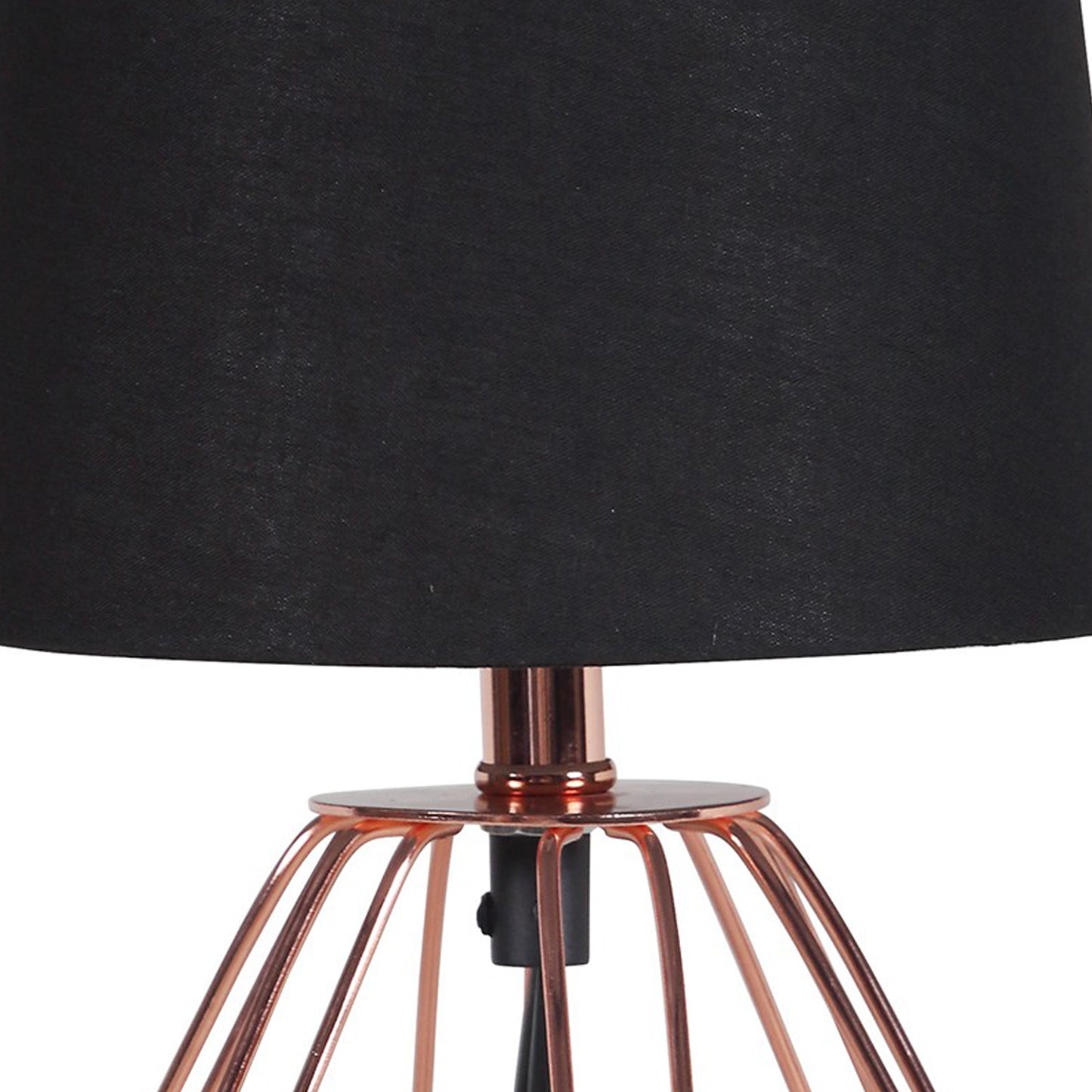 Table Lamp with Hexagon Geometric Metal Base Silver