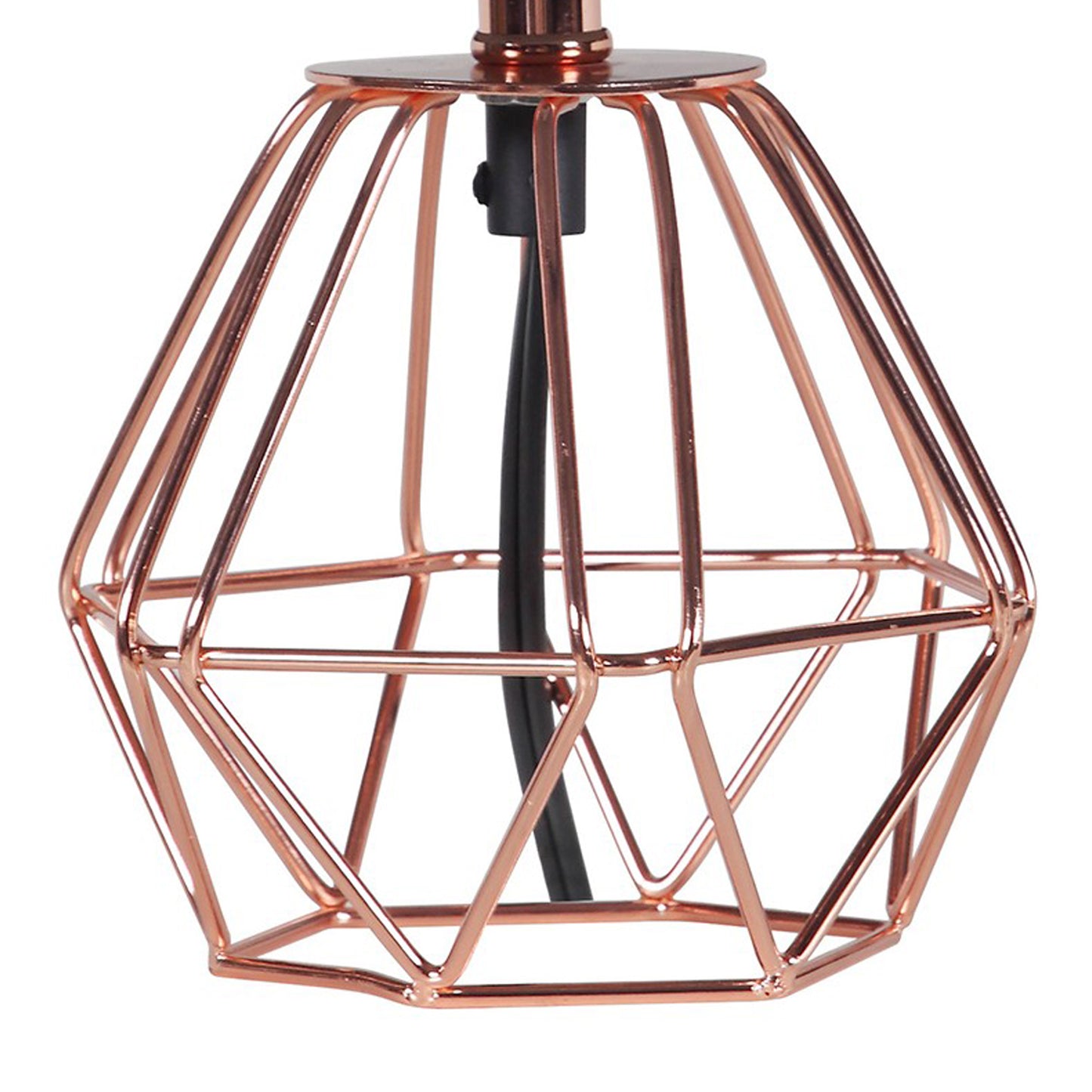 Table Lamp with Hexagon Geometric Metal Base Silver