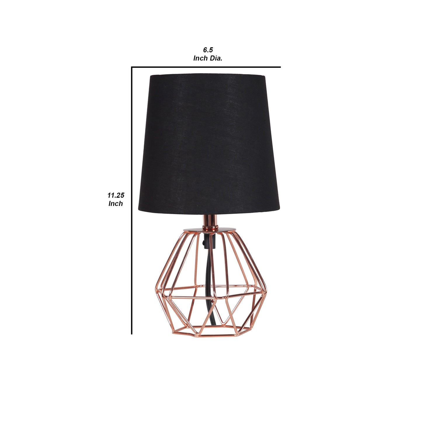 Table Lamp with Hexagon Geometric Metal Base Silver