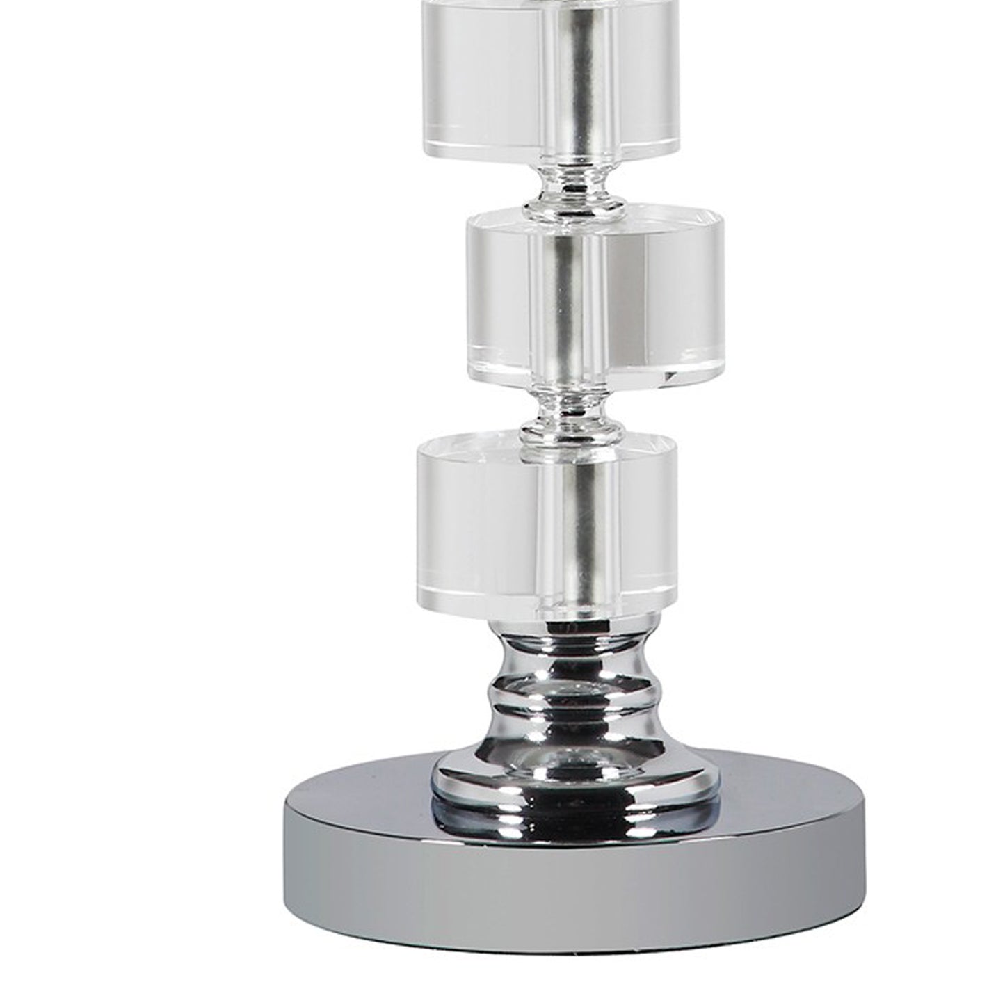 Table Lamp with Zig Zag Crystal Cube Accents Silver