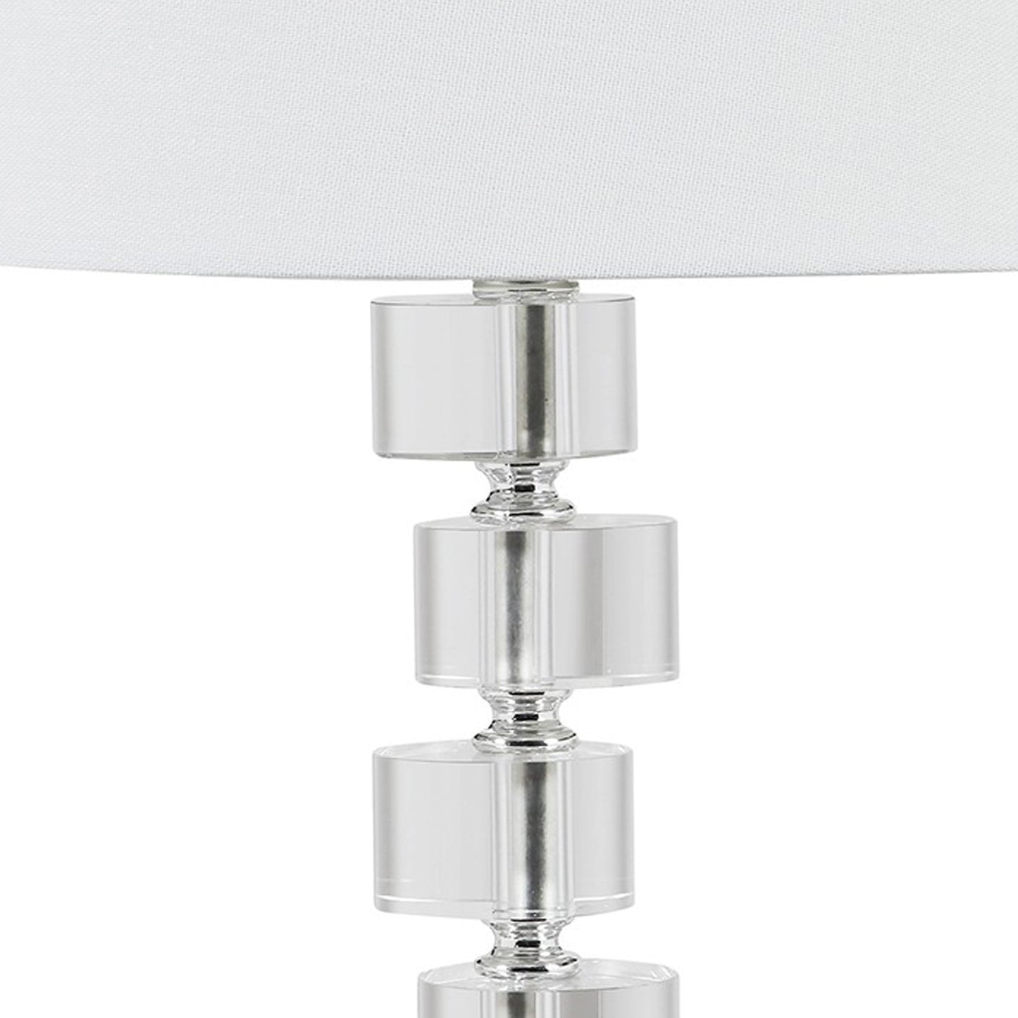 Table Lamp with Zig Zag Crystal Cube Accents Silver