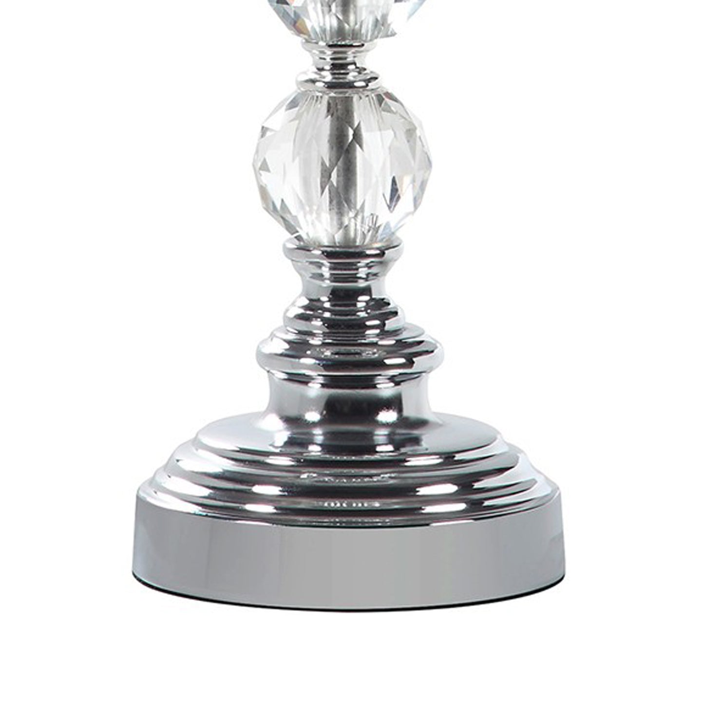 Table Lamp with Orb Stacked Base and Heart Shade Silver