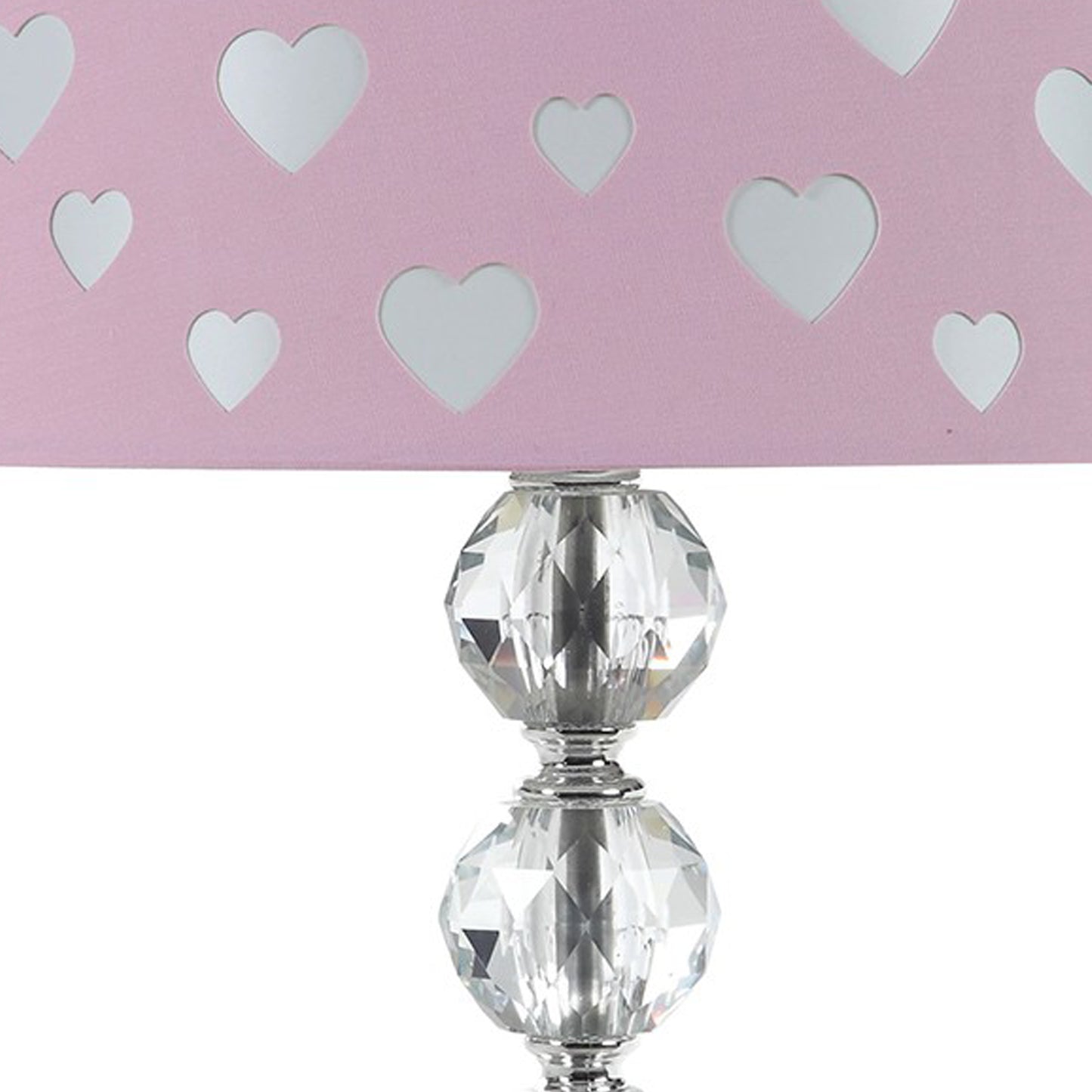 Table Lamp with Orb Stacked Base and Heart Shade Silver