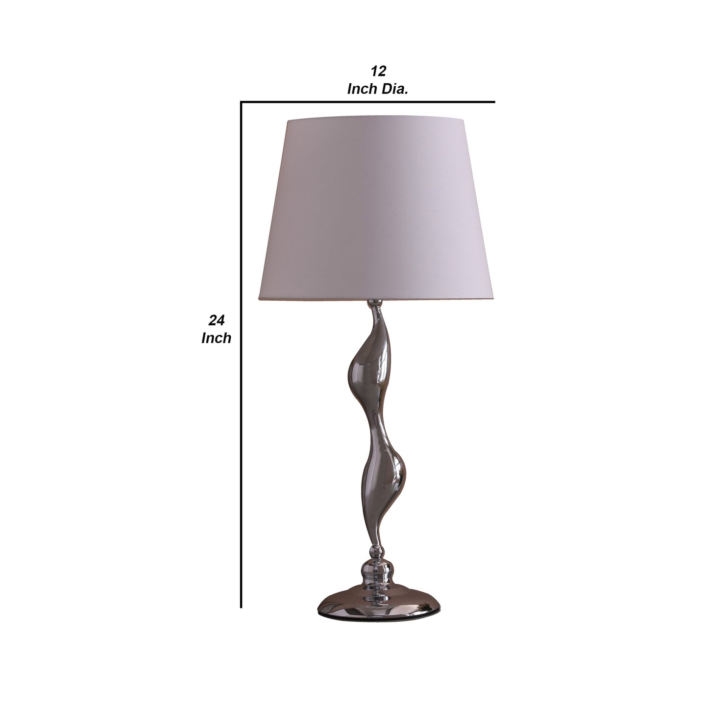 Table Lamp with Metal Female Figurine Base Silver