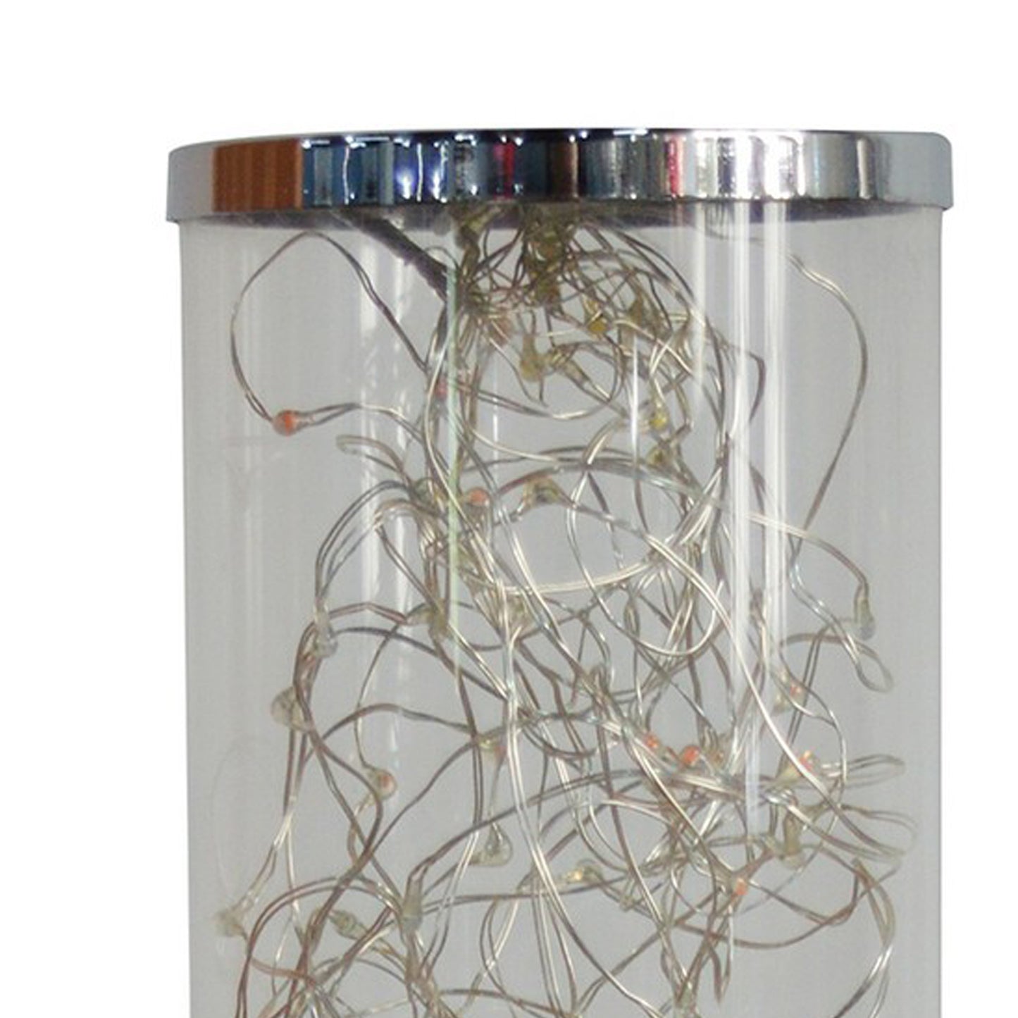 Column Table Lamp with 90 Pieces LED Rope Bulbs Silver