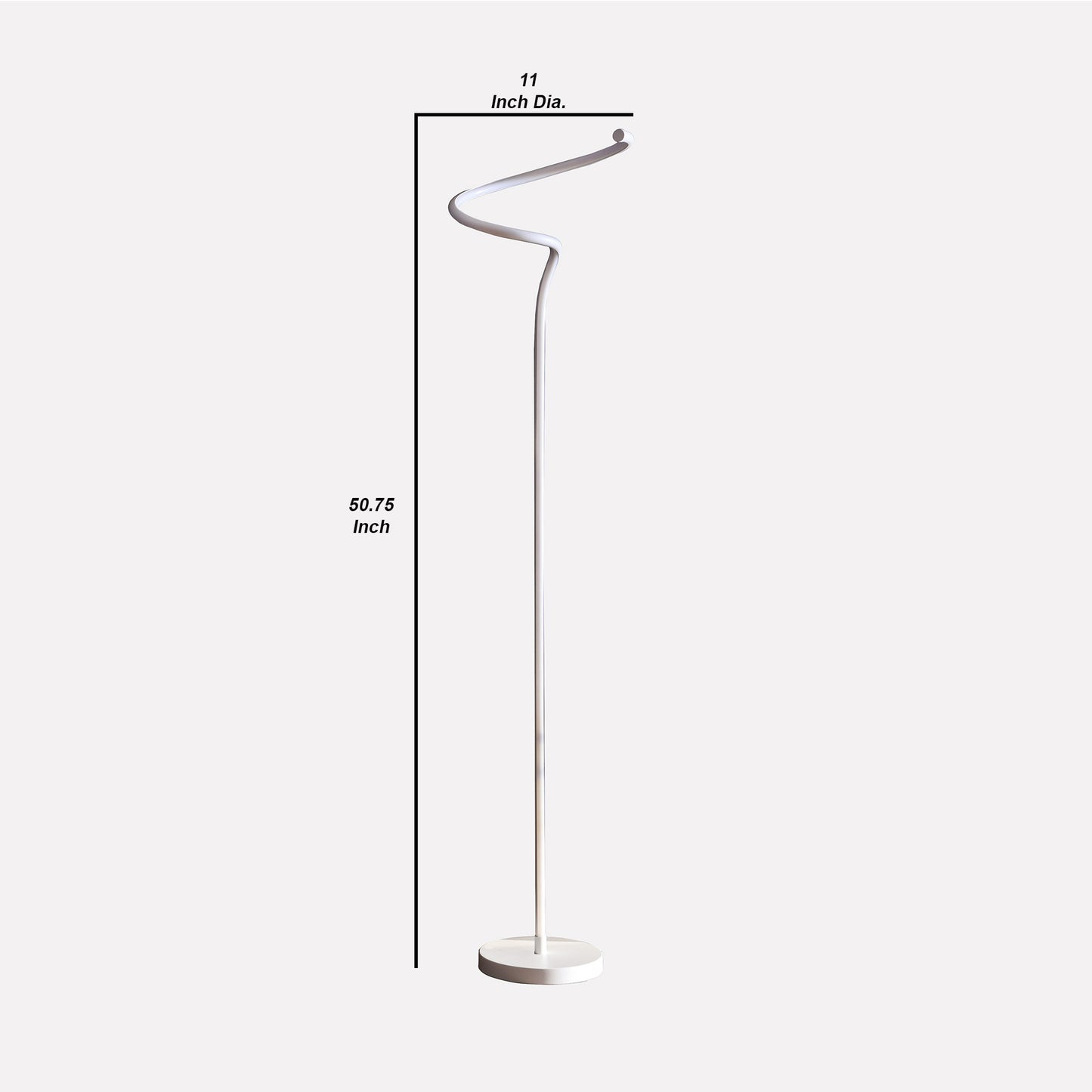 Floor Lamp With Metal Curved Integrated Led Matte White