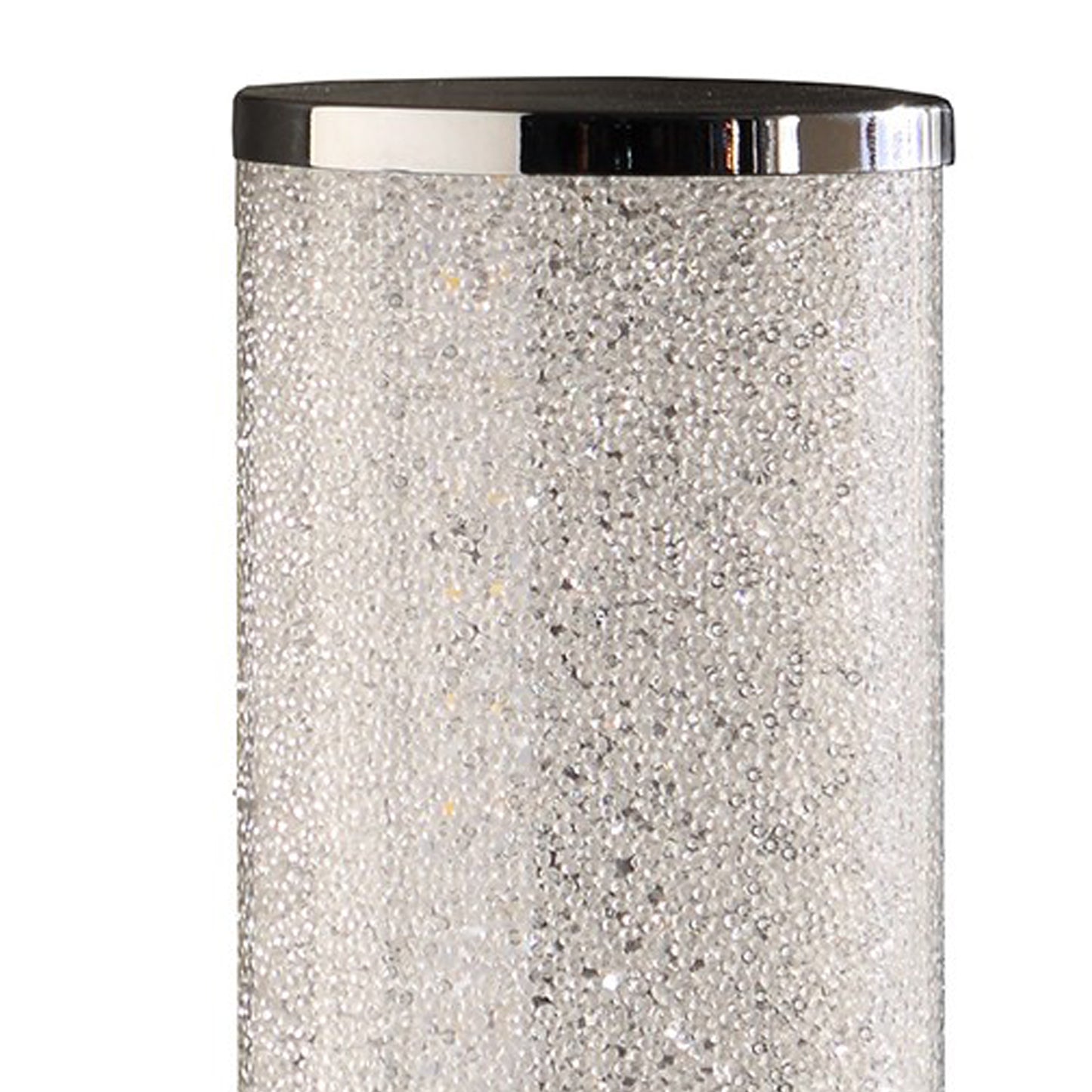 Column Table Lamp with 90 PCS LED and Crystal Sandrocks Silver