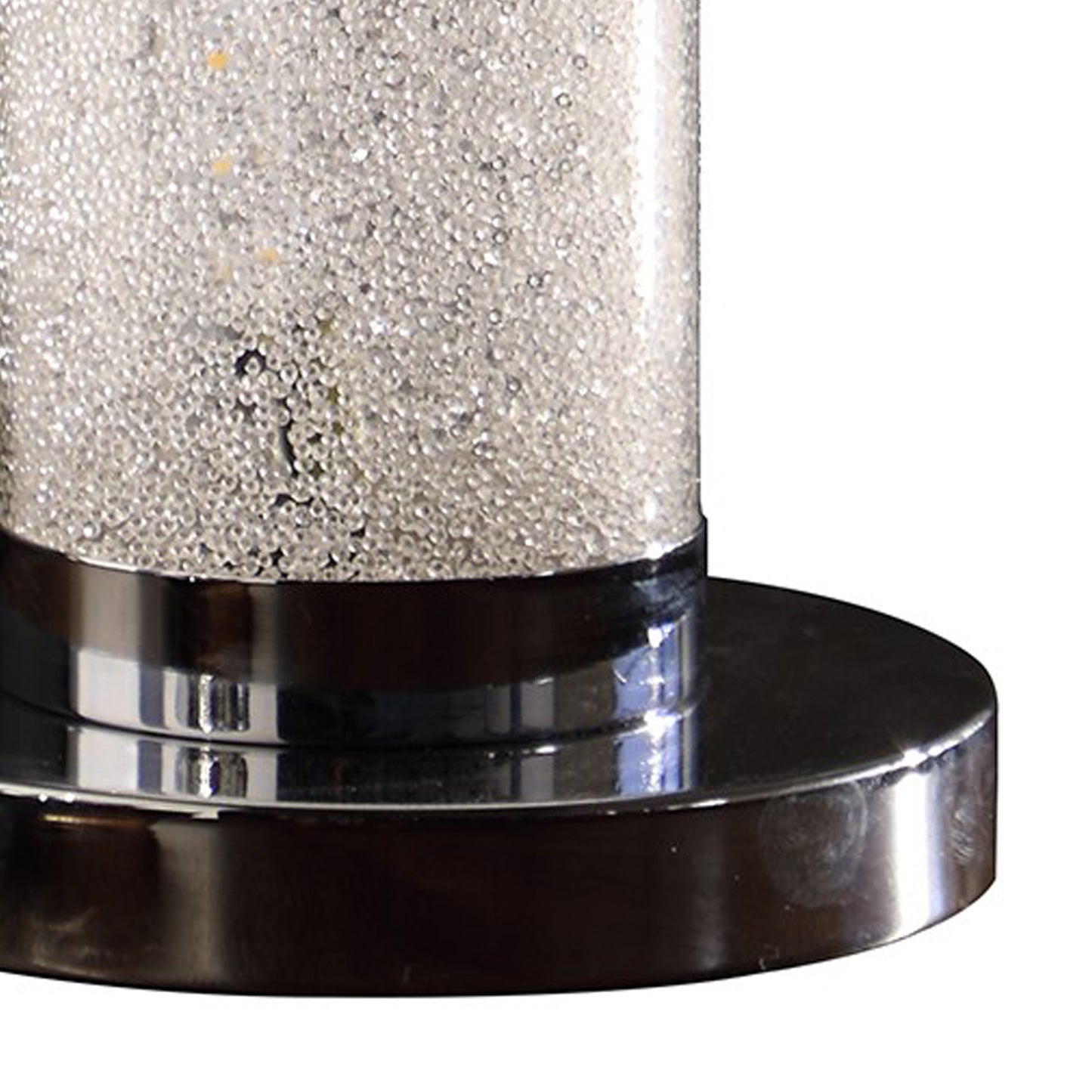 Column Table Lamp with 90 PCS LED and Crystal Sandrocks Silver